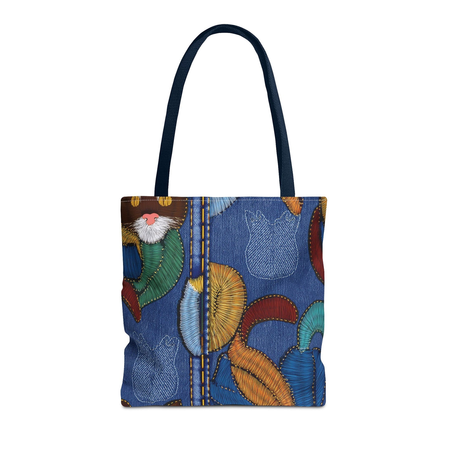Denim Fabric Imitation Print Unisex Canvas Bag Poly Spun 3 Sizes Tote Bag 190-3