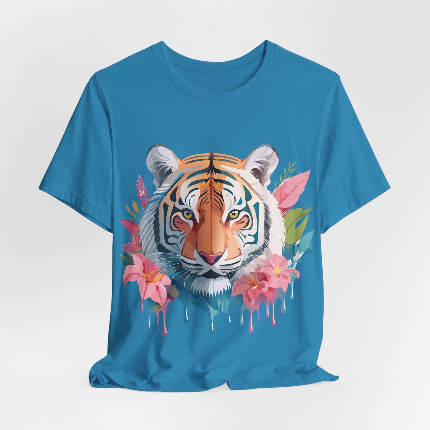 Tiger Graphic Unisex 100 Cotton Vintage Art with Animal Tee 13