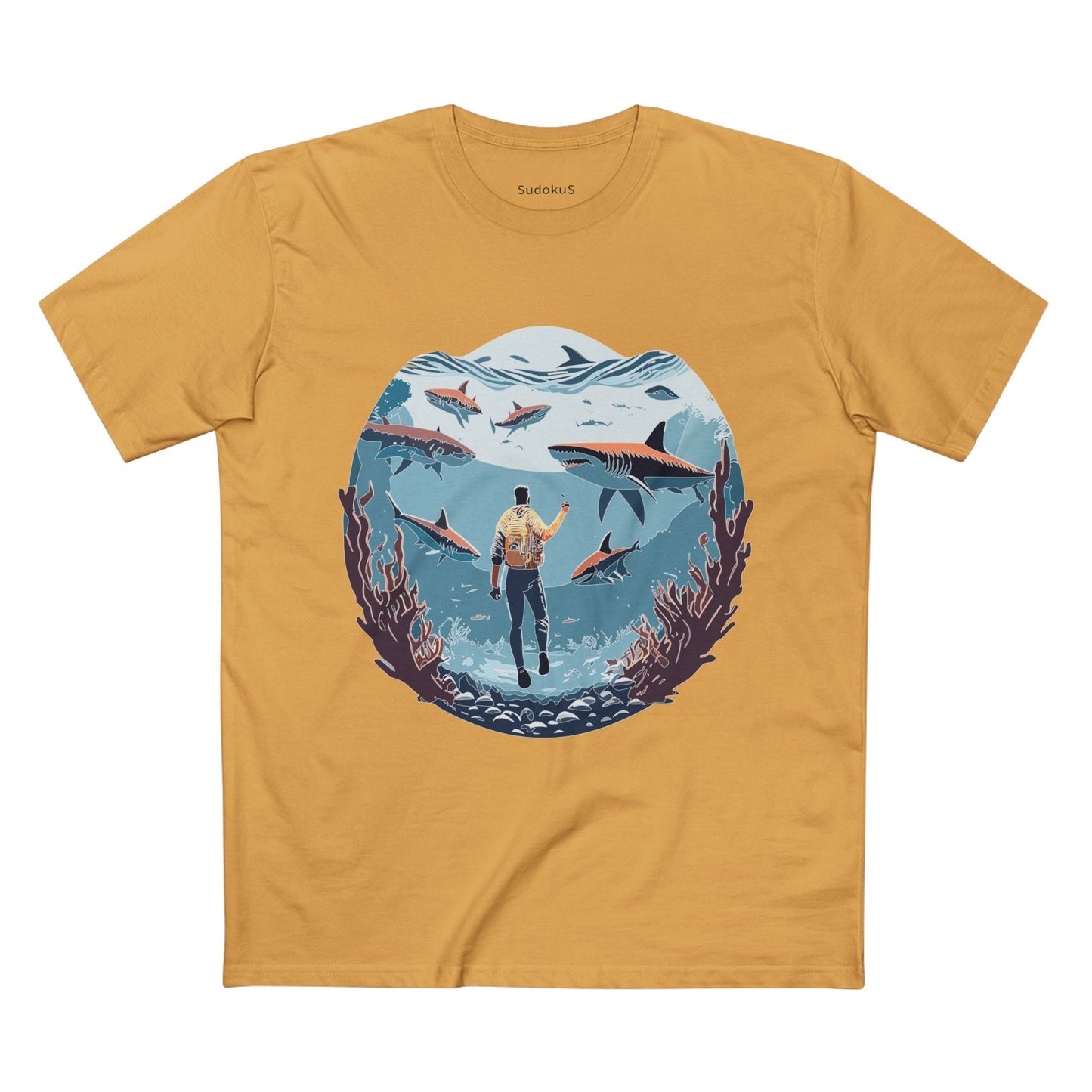 Ocean Coast Graphic Unisex 100 Cotton Staple Tee 4