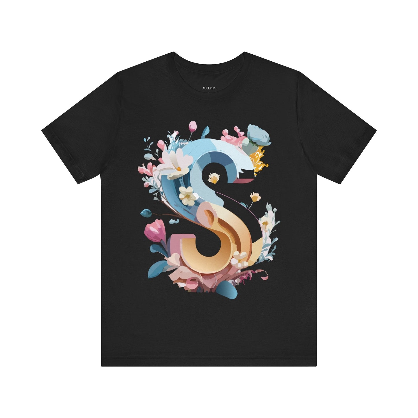 Letter S Shirt Graphic Tee Unisex Jersey Short Sleeve Premium Vintage Inspired Artwork Adelpha