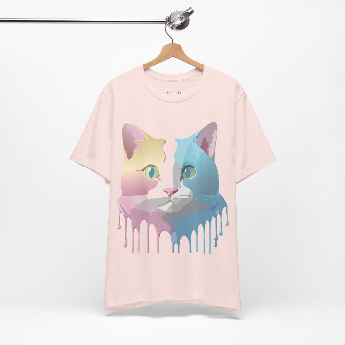 Cat Graphic Unisex Cotton Bella+Canvas Tee with Animal Art Design m09