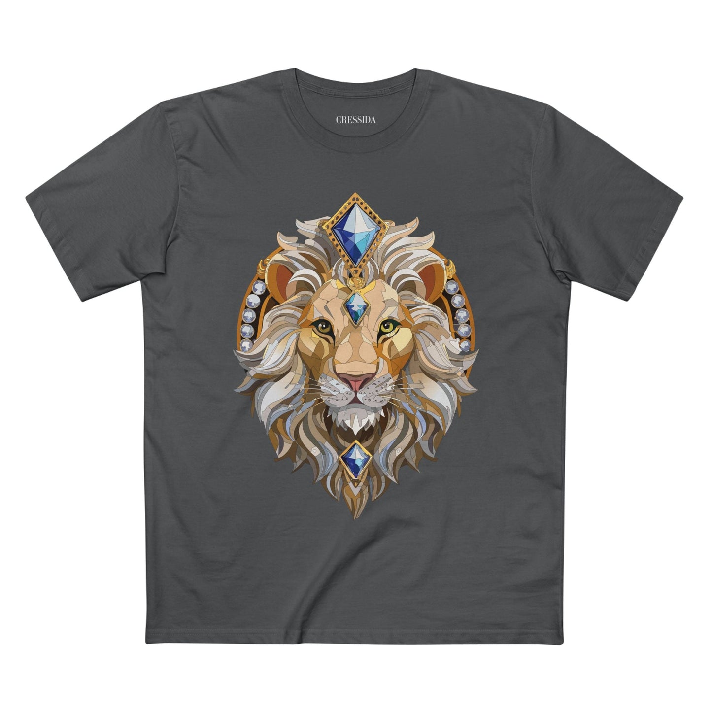 Lion Graphic Unisex 100 Cotton Tee With Unique Animal Golden Medallion Art Design 9