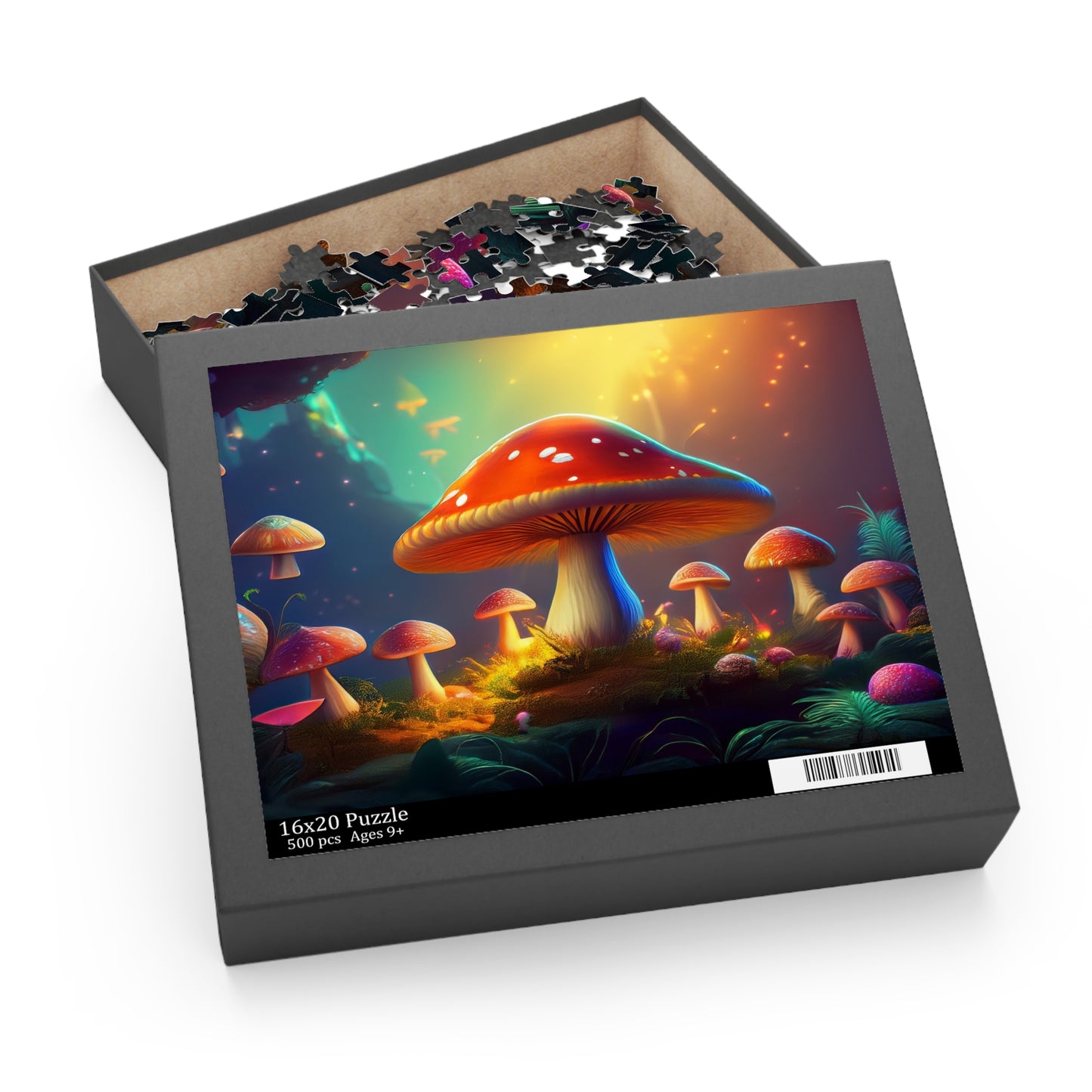 Mushrooms Puzzle 500-Chipboard Pieces in Box | Kids Puzzles Size: 16" x 20",  Ages 9+ and Family pn25