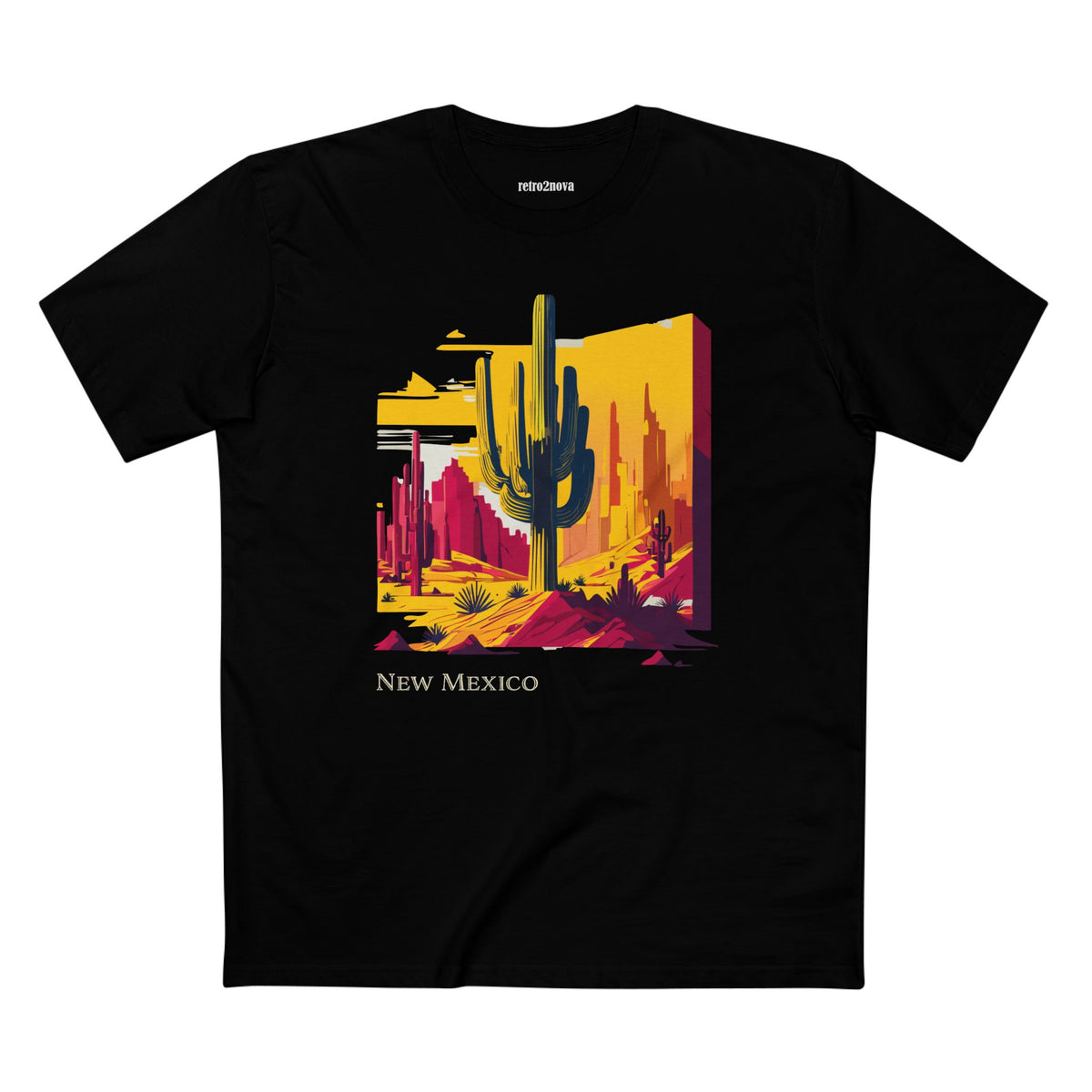 New Mexico Desert Scene T-Shirt | Saguaro Cactus Southwestern Landscape
