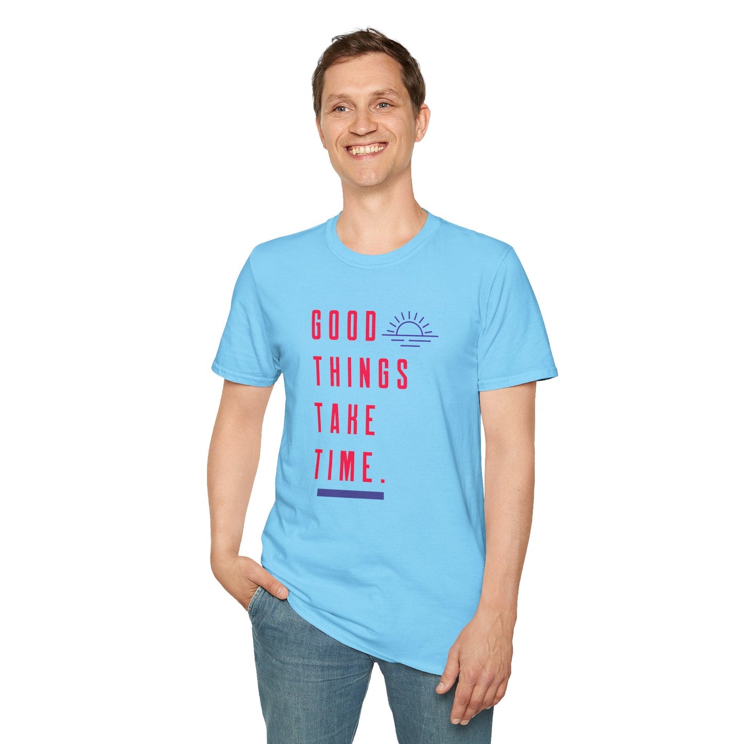 Positive Slogan T Shirt Unisex Gildan Softstyle 64000 Ring Spun Cotton Tee With Positive Words