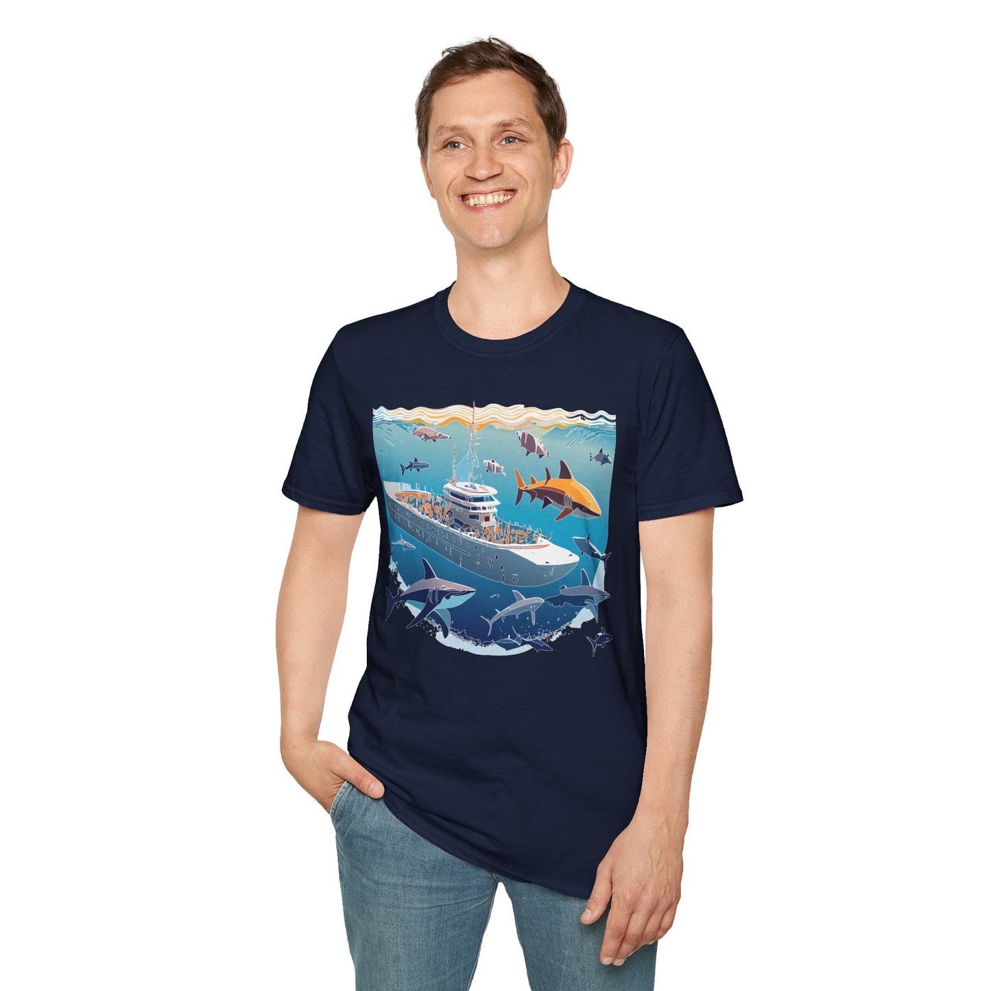 Ocean Graphic Unisex Softstyle Cotton Tee 7