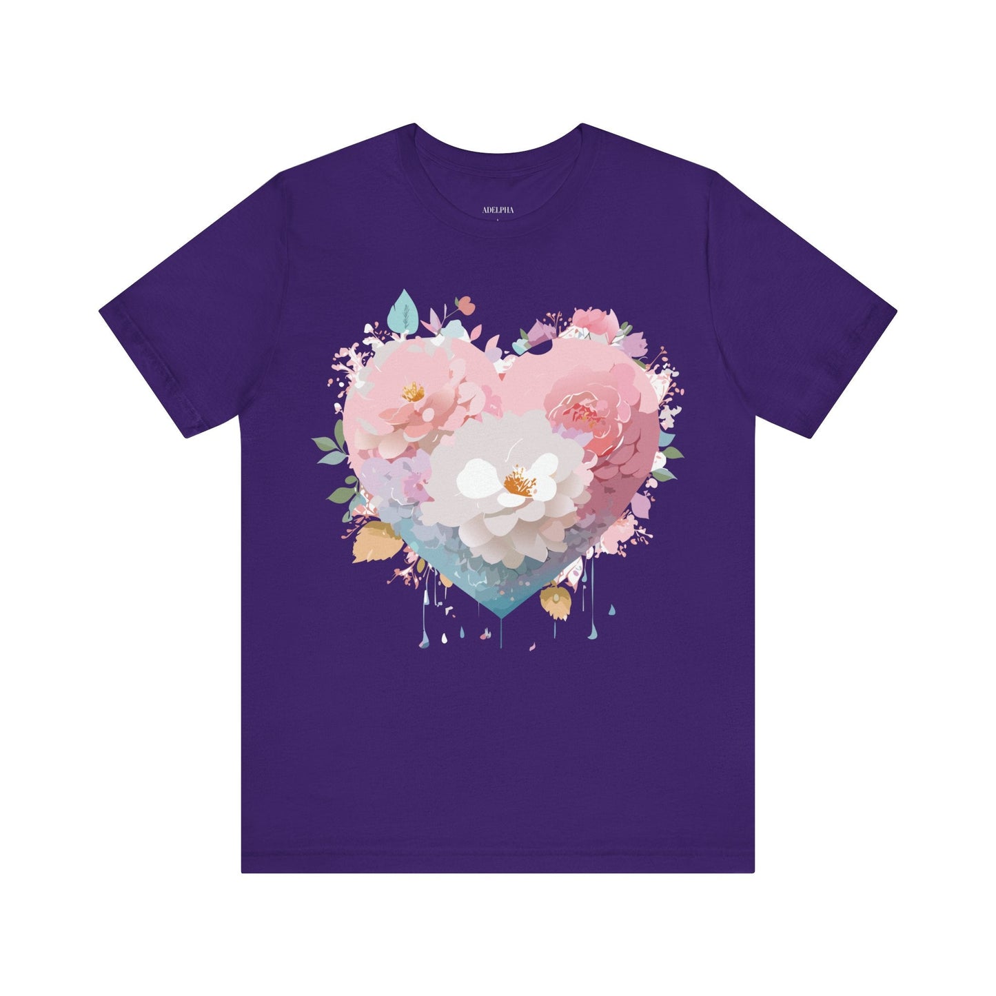 Valentine Day Graphic Unisex 100 Cotton Vintage Artwork with Love and Flower Design Tee 34