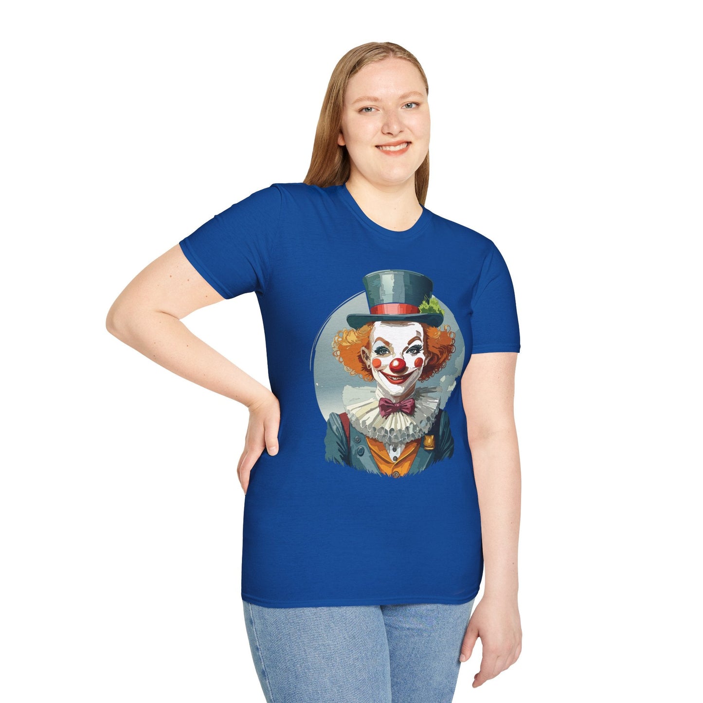 Unisex Clown Shirt Funny Man Circus Design Hundred Percent Ring Spun Cotton Gildan Softstyle Tee