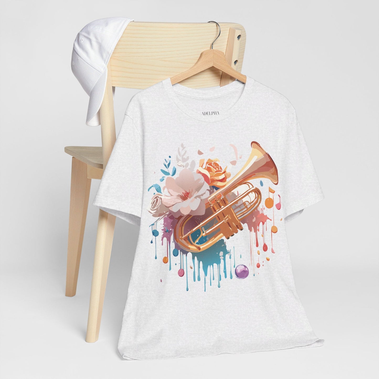 Music Graphic Unisex 100 Cotton Vintage Art with Musical Elements Tee 138