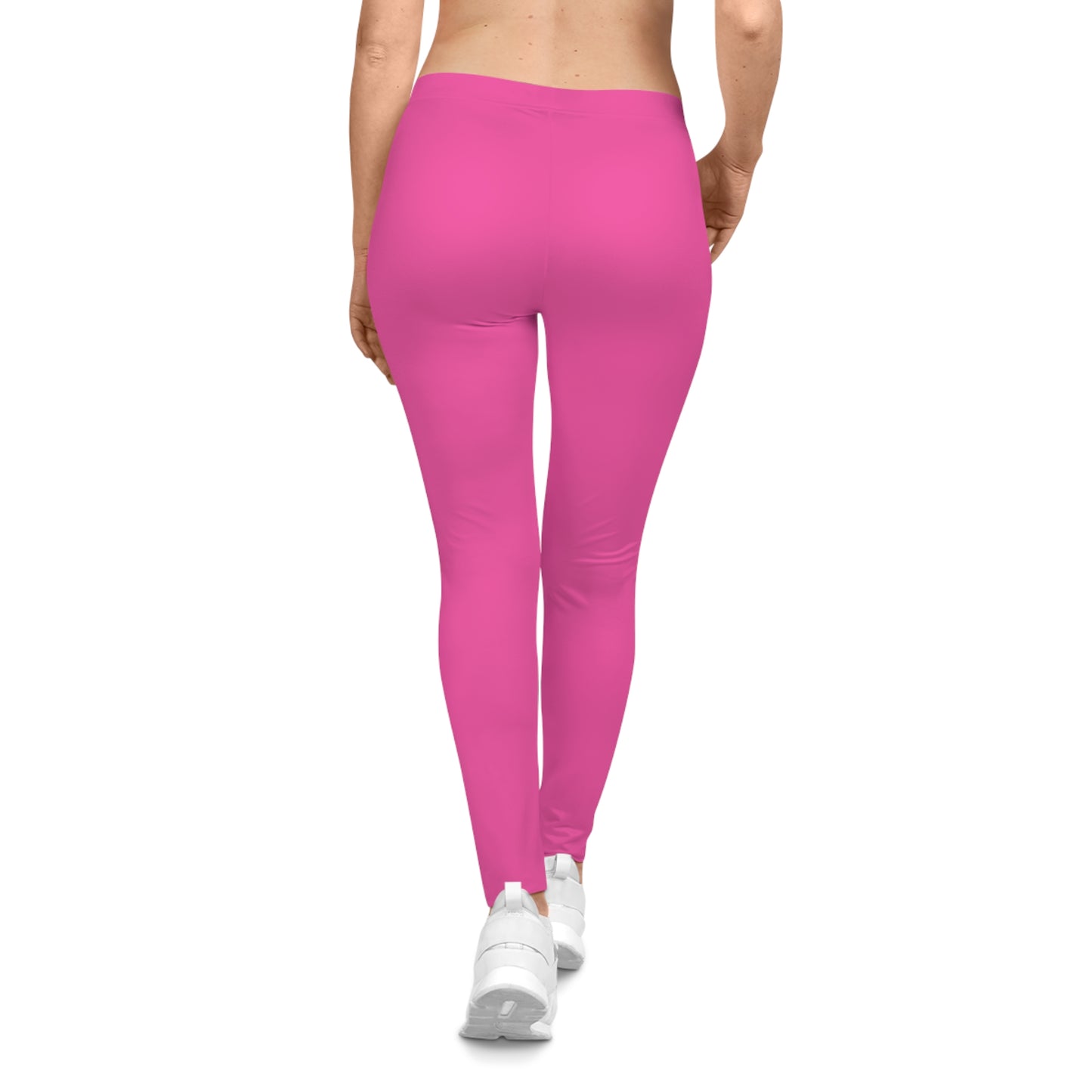 Deep Pink Color Women's Poly-Span Casual Leggings XS-2XL