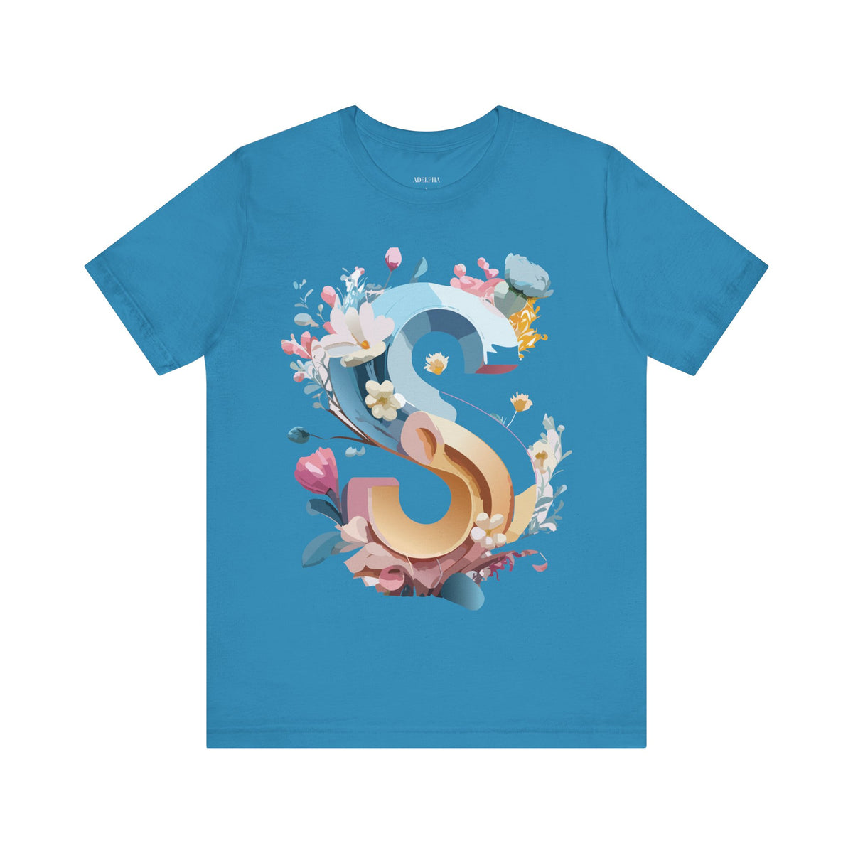 Letter S Graphic Unisex Cotton Bella+Canvas Tee with Art Letter Design