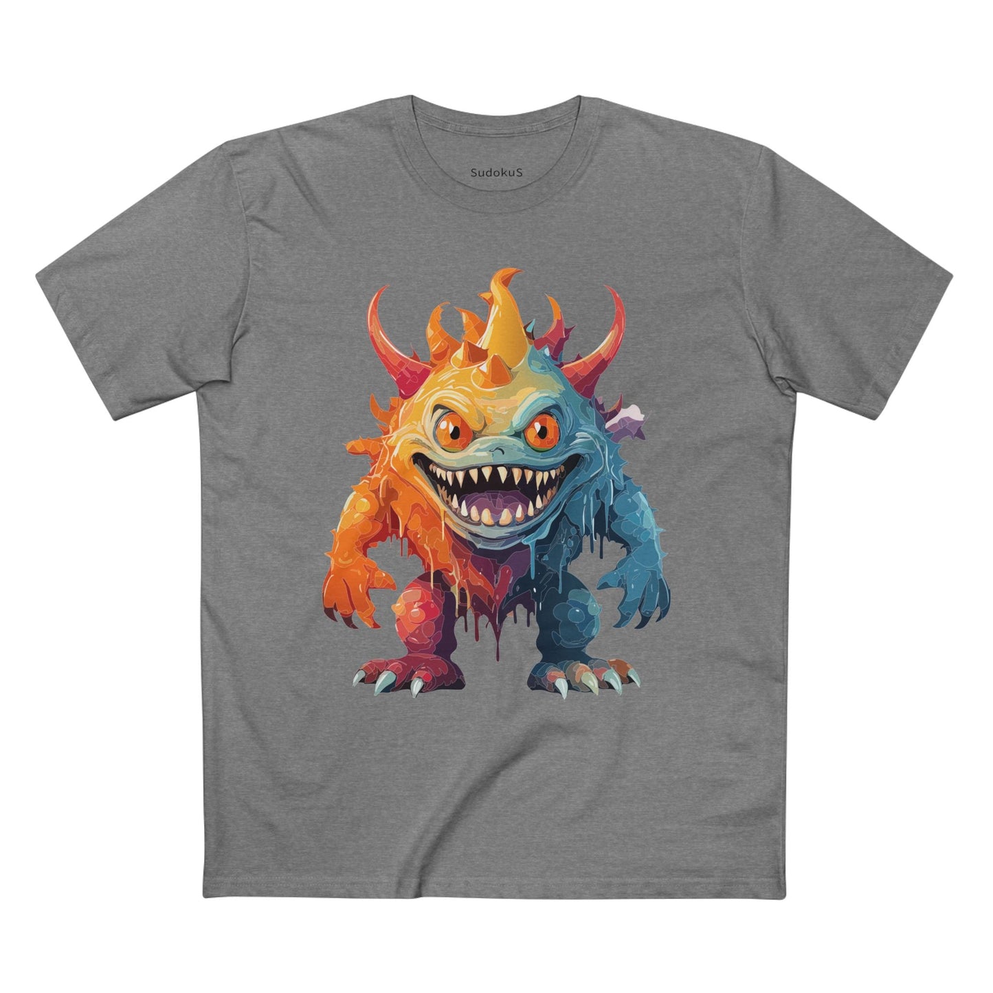 Cartoon Monsters Graphic Unisex 100 Cotton Staple Tee 32