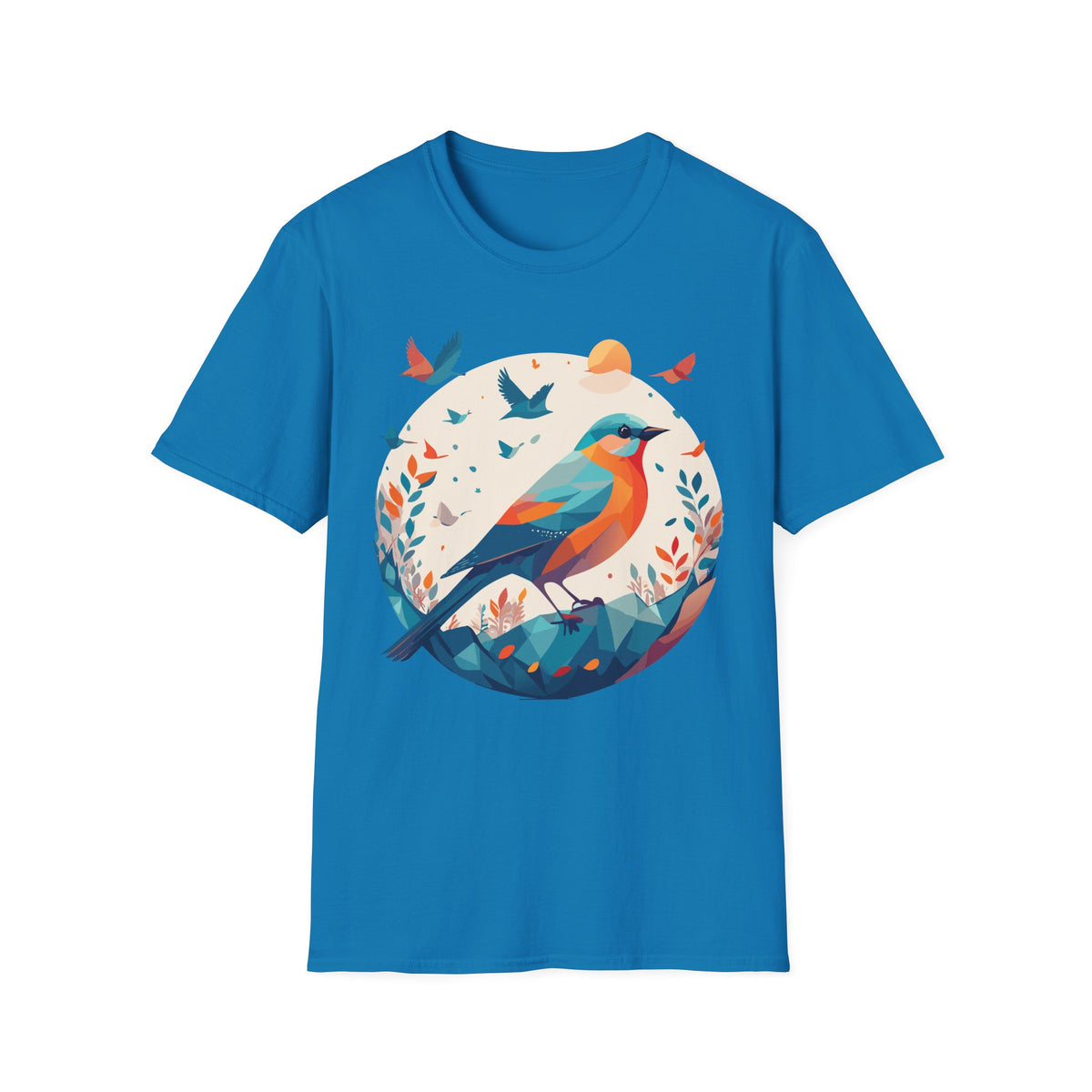 Colorful Geometric Bird T-Shirt | Vibrant Bird Illustration