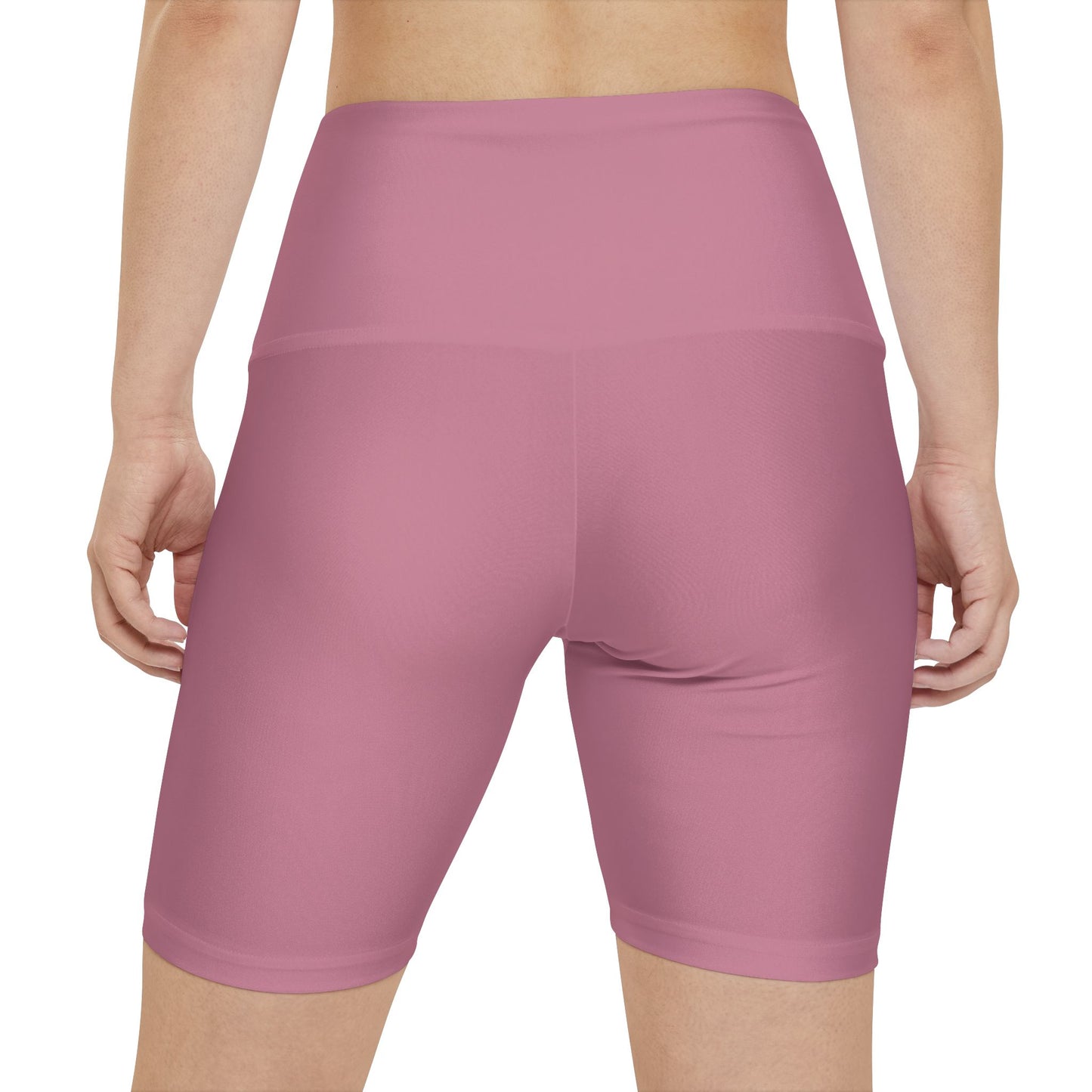 Old Rose Women's Workout Shorts — Solid High-Waist Biker Shorts for Exercise & Everyday Wear