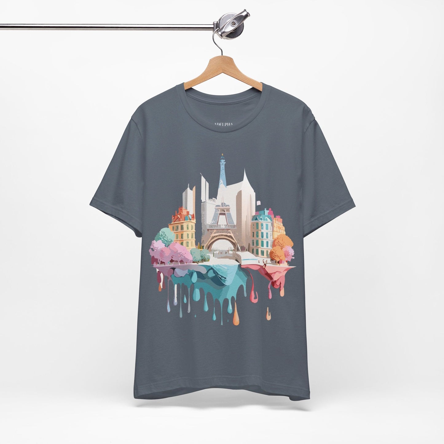 Paris Tourist Graphic Tee Unisex Jersey Short Sleeve Shirt by Adelpha Art Design Vintage Inspired