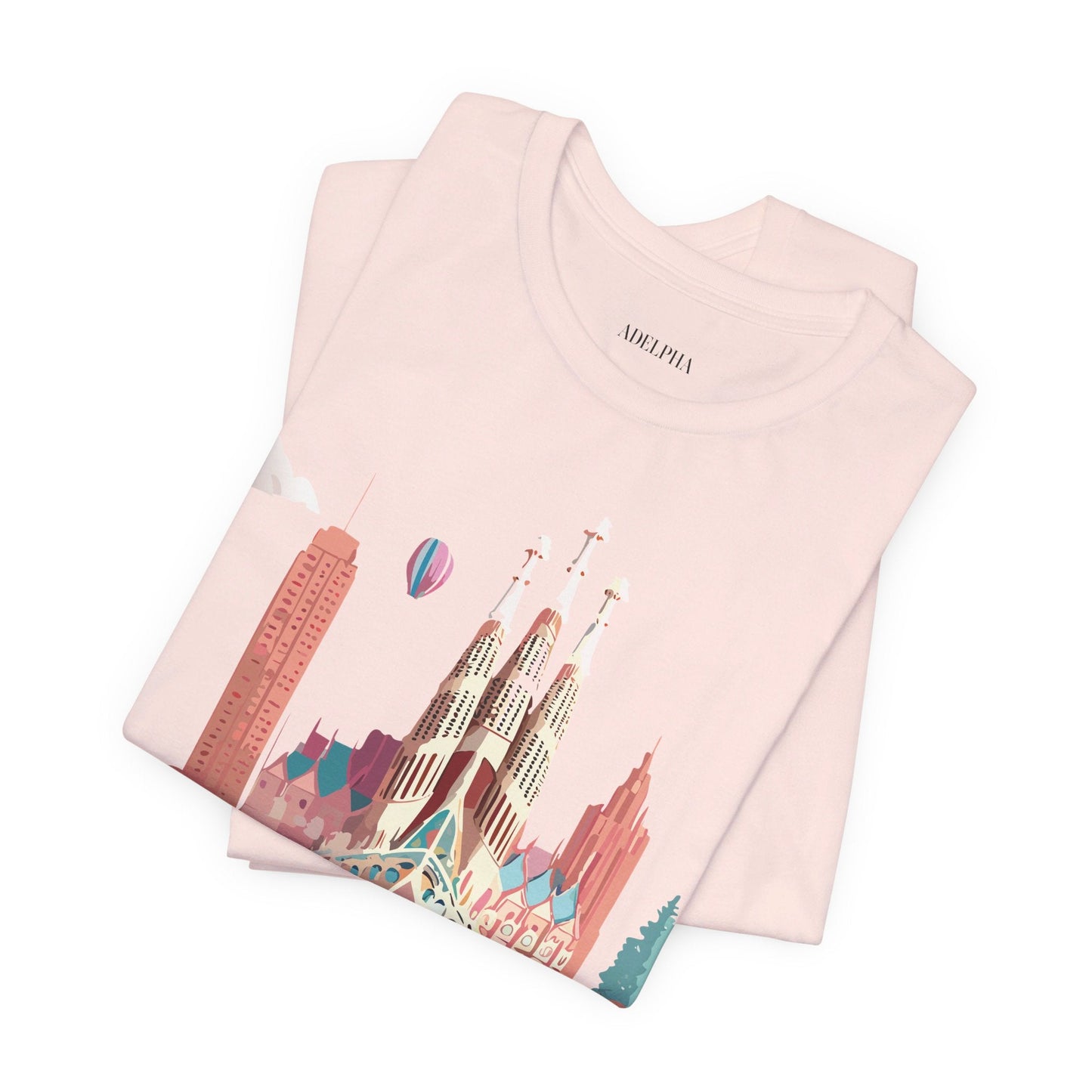 Adelpha Graphic Tee Barcelona Style Unisex Jersey Short Sleeve Vintage Inspired Shirt Casual Wear