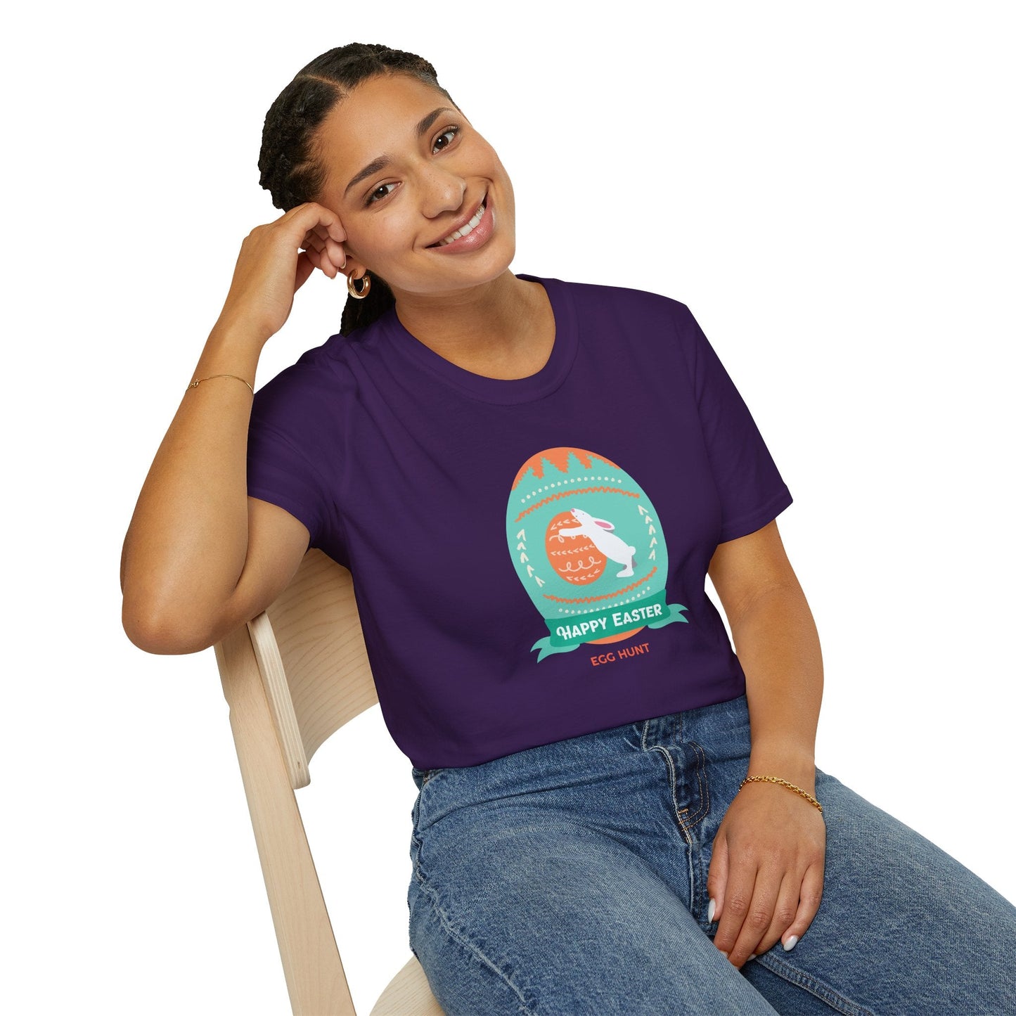 Easter Egg T Shirt Unisex Softstyle Tee With Easter Signature Design 100 Percent Ring Spun Cotton