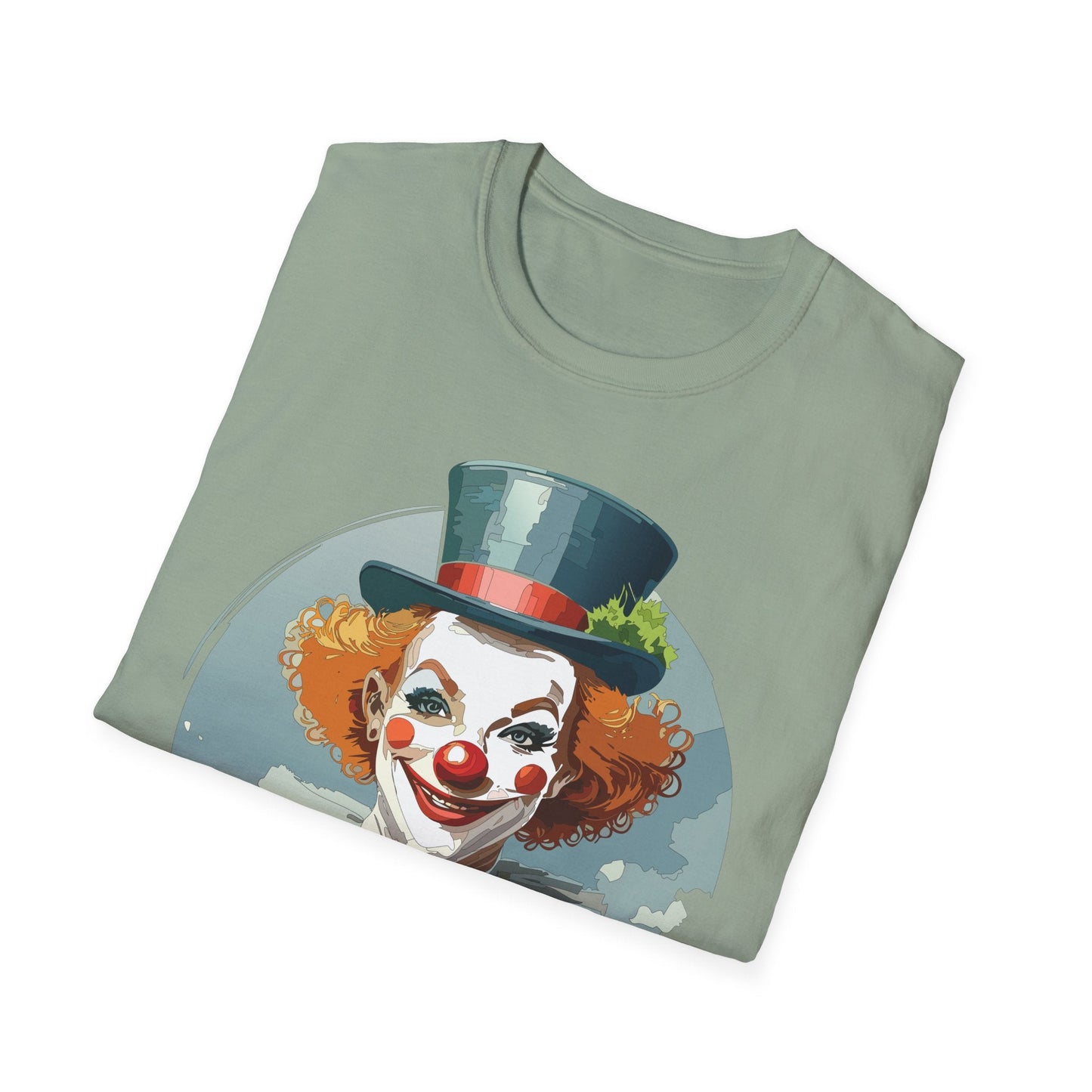 Unisex Clown Shirt Funny Man Circus Design Hundred Percent Ring Spun Cotton Gildan Softstyle Tee