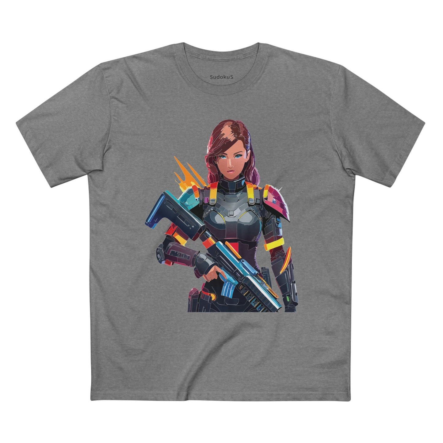 Army-woman Graphic Unisex 100 Cotton Staple Tee 16
