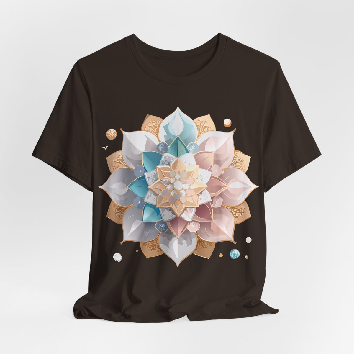 Mandala Graphic Unisex Cotton Bella+Canvas Tee with Floral Art Design d23