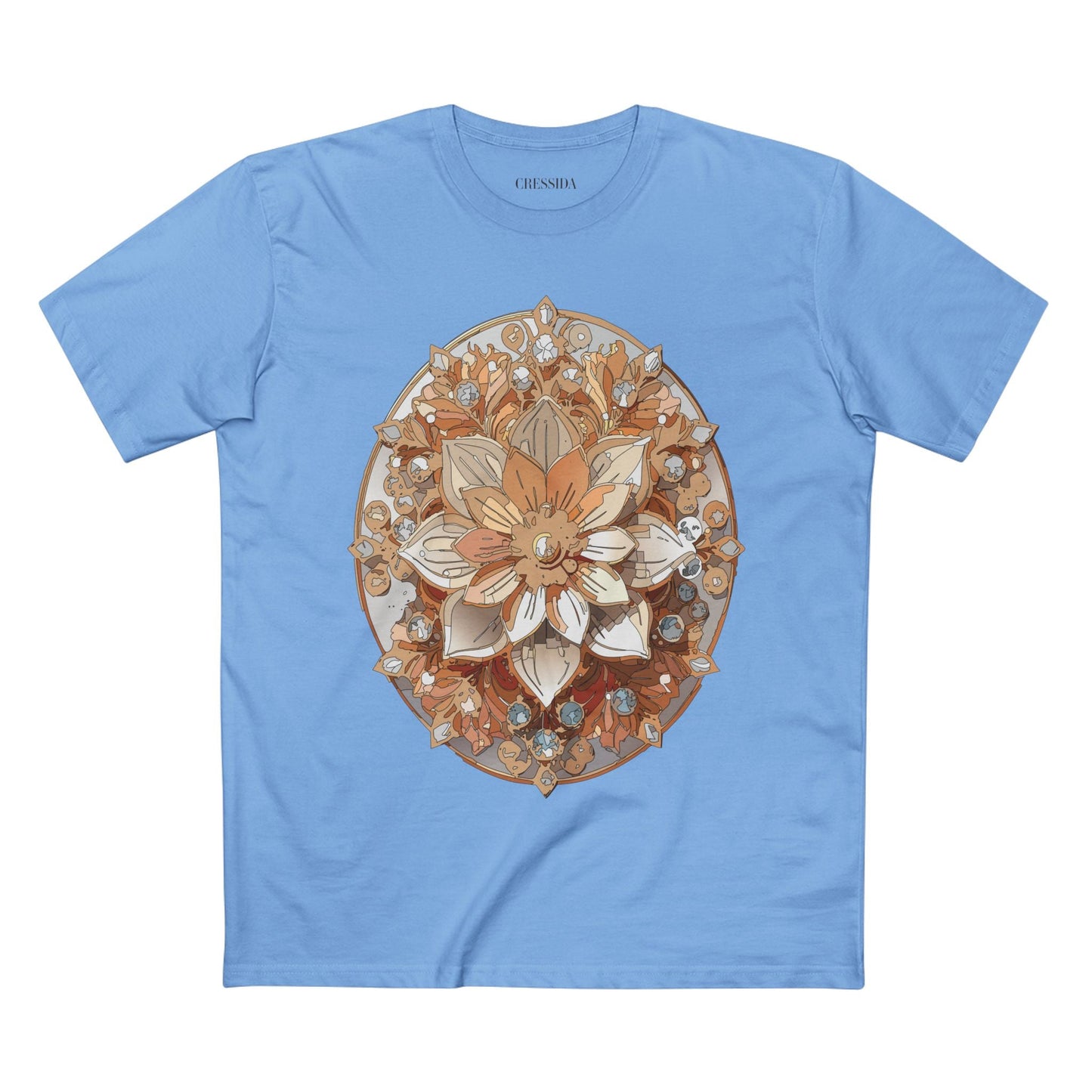 Floral Graphic T-Shirt Unisex 100 Cotton Art Design with Antique Flowers Tee 13