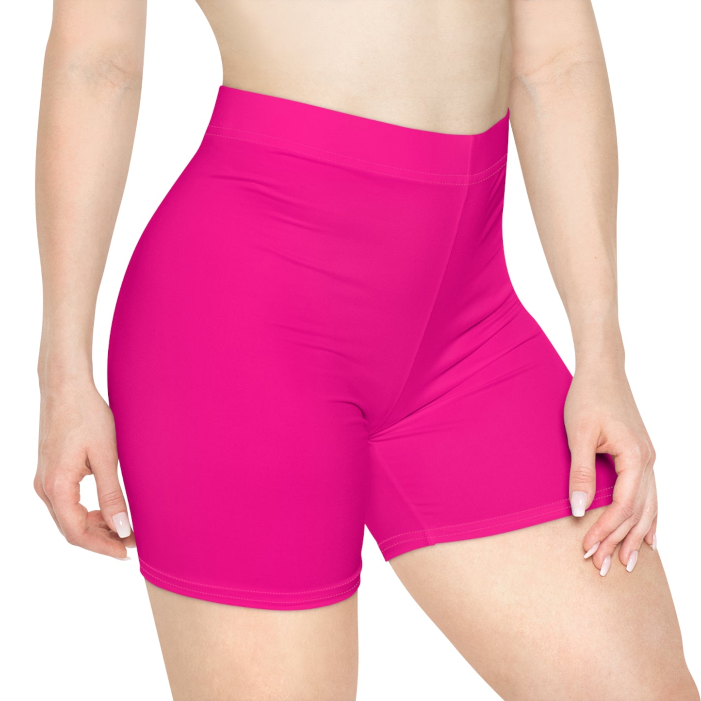 Barbie Pink Biker Shorts Women's Brushed Faux Suede Poly-Spandex Athletic Short XS-2XL