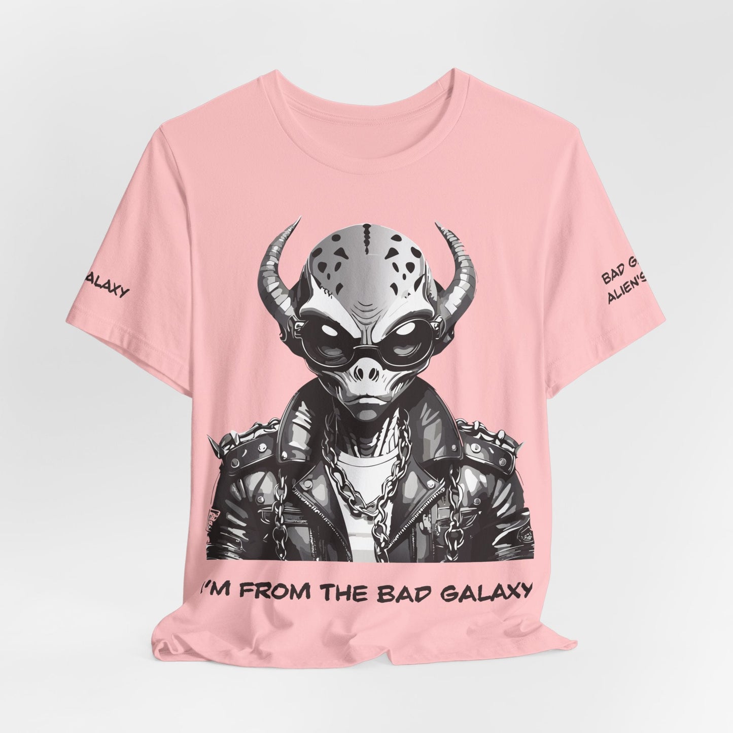 Alien Graphic Tee Shirt From Bad Galaxy Made To Order In USA 100 Percent Cotton Eco Friendly Inks