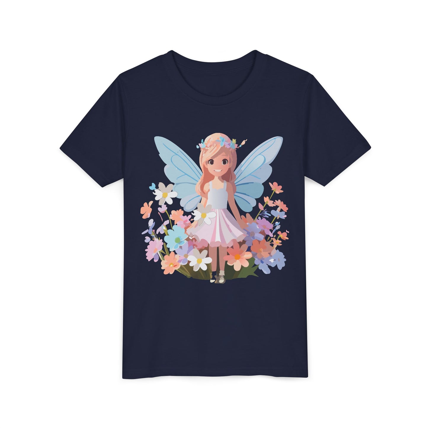 Enchanting Fairy Floral Youth Short Sleeve Tee - Perfect for Spring Celebrations (9-14)