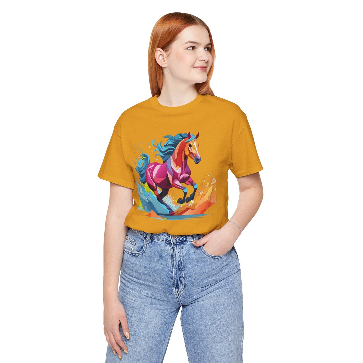 Unisex Animal Tee Shirt With Wild Animals Art Design Short Sleeve Casual Wear Everyday