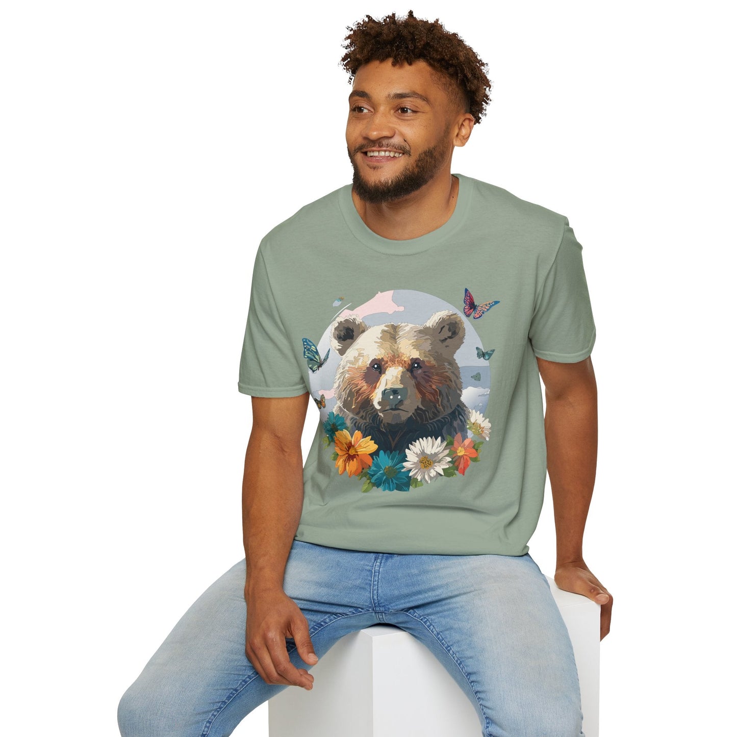 Bear T Shirt Unisex Gildan Softstyle Cotton Tee With Teddy Bear Design Lightweight Comfort