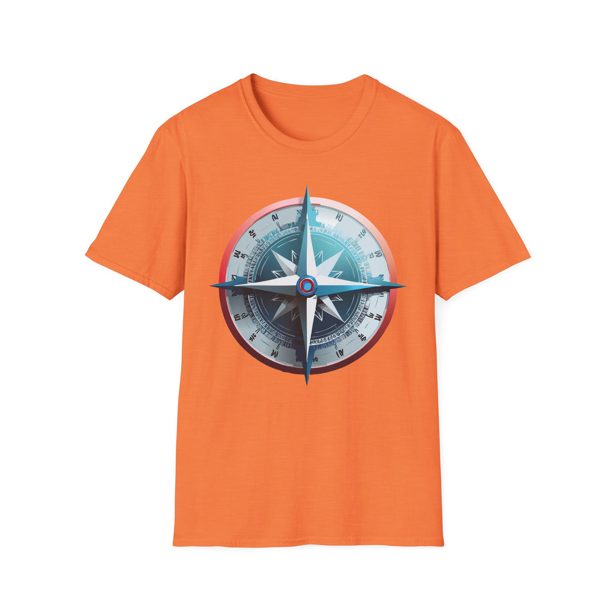 Nautical Compass Graphic T-Shirt | Vintage Compass Travel Graphic Design Unisex 100 Cotton Gildan T-Shirt