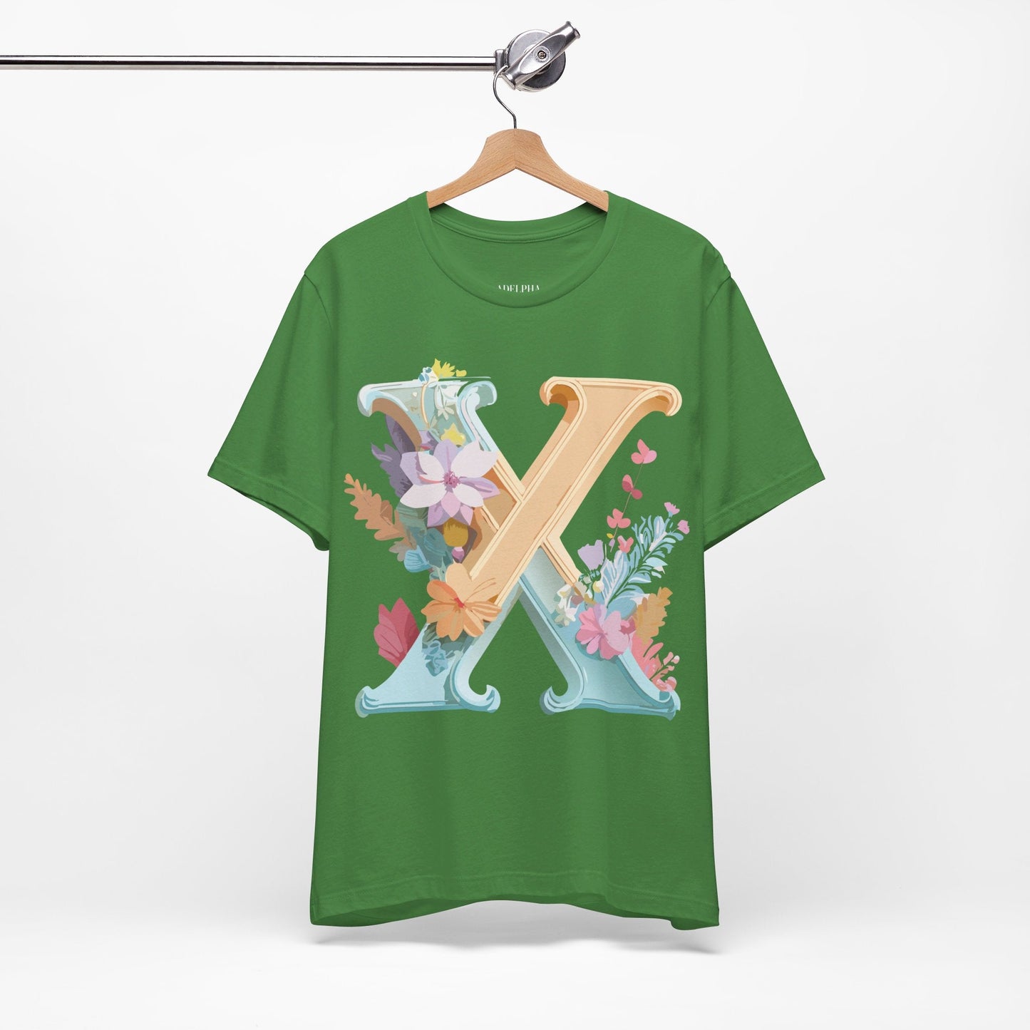 Letter X Shirt Graphic Tee Unisex Vintage Inspired Artwork By Adelpha Premium Comfort