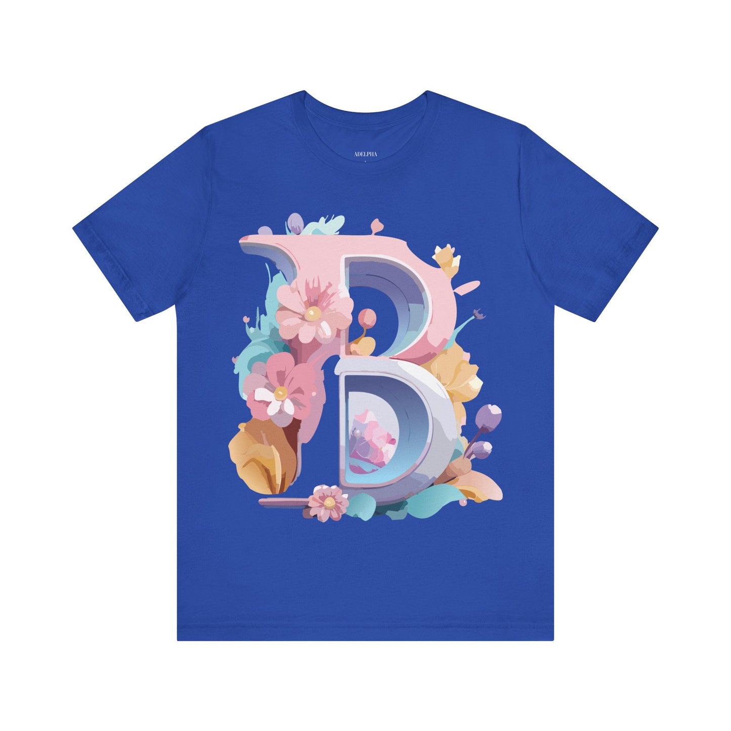 Letter B Shirt Graphic Tee Unisex Vintage Inspired Artwork Adelpha Art Design Short Sleeve