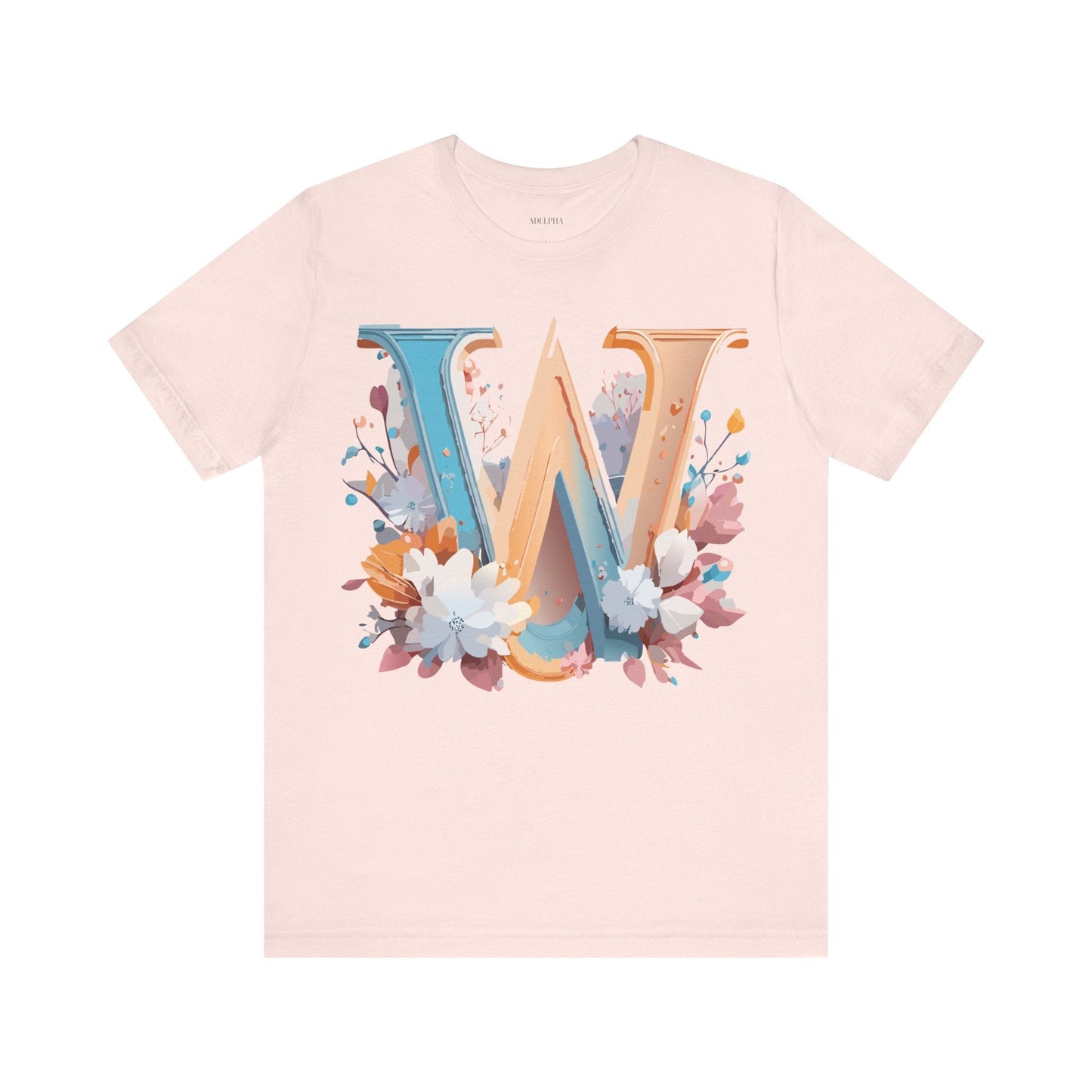 Letter W Shirt Graphic Tee Unisex Adelpha Vintage Inspired Art Design Short Sleeve
