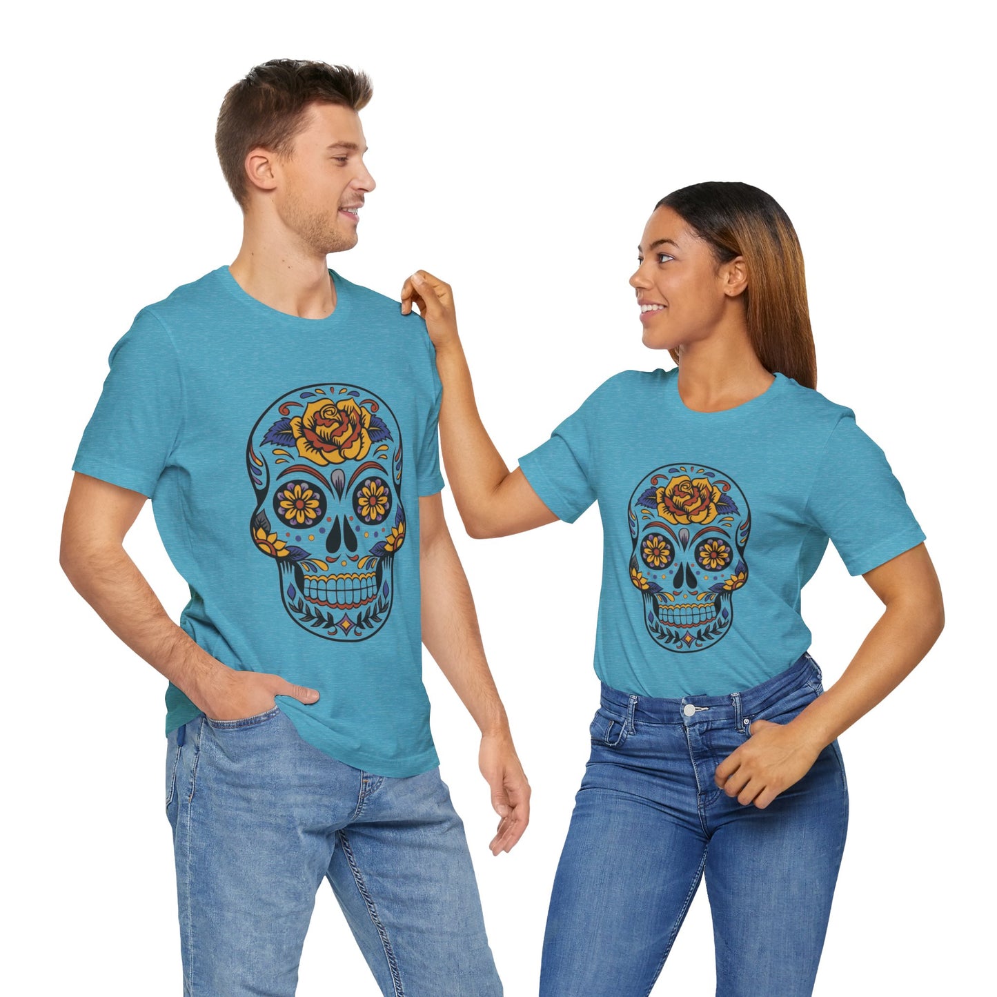 Unisex Cotton Tee Shirt with Skull