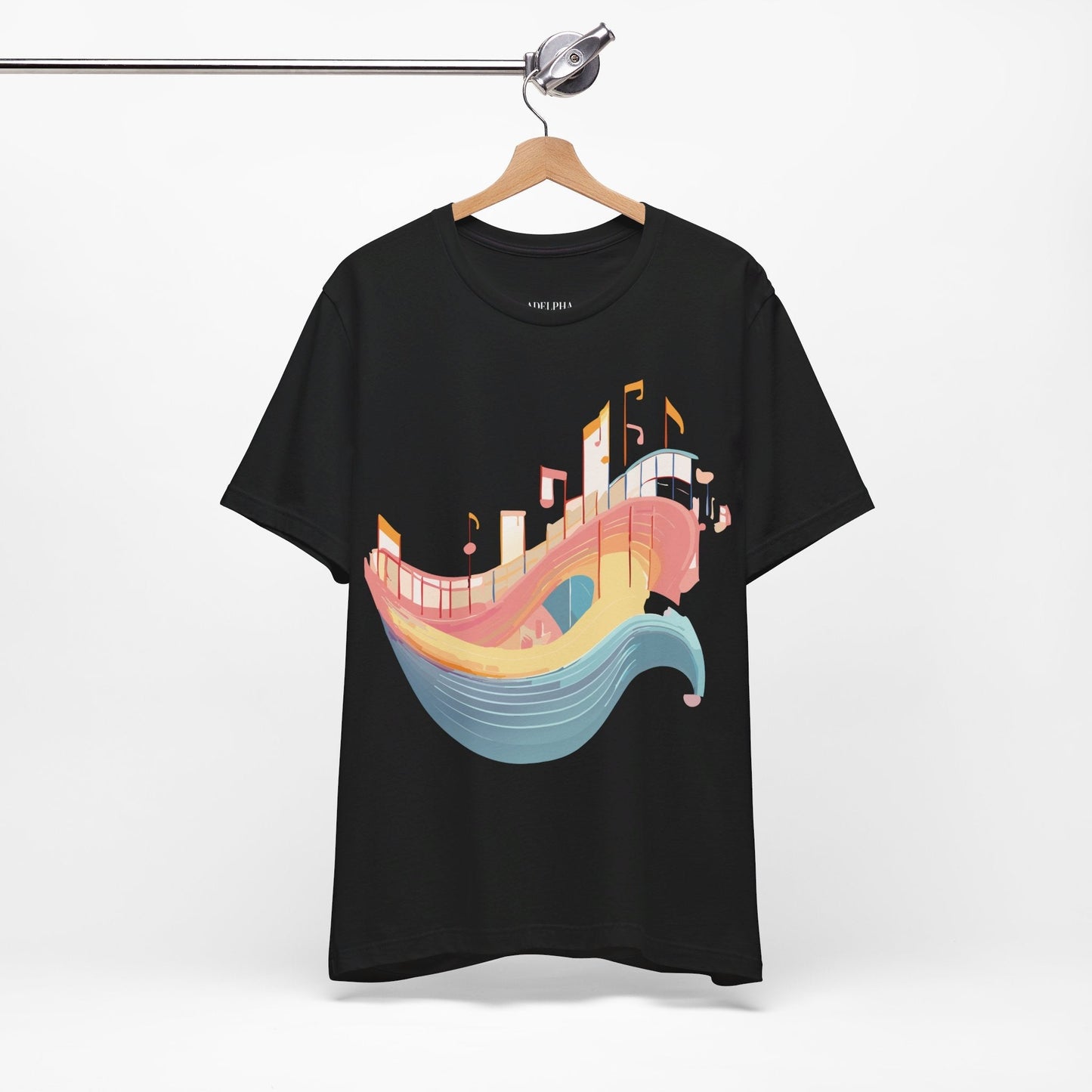 Music Graphic Unisex 100 Cotton Vintage Art with Musical Elements Tee 22