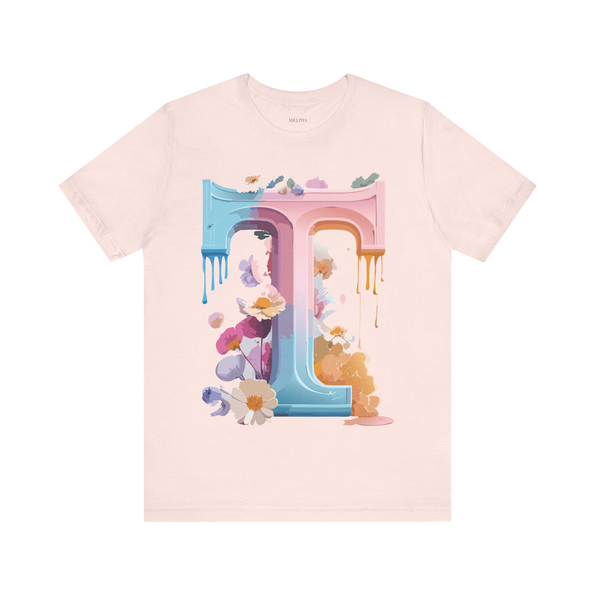 Letter T Graphic Unisex Cotton Bella+Canvas Tee with Art Letter Design