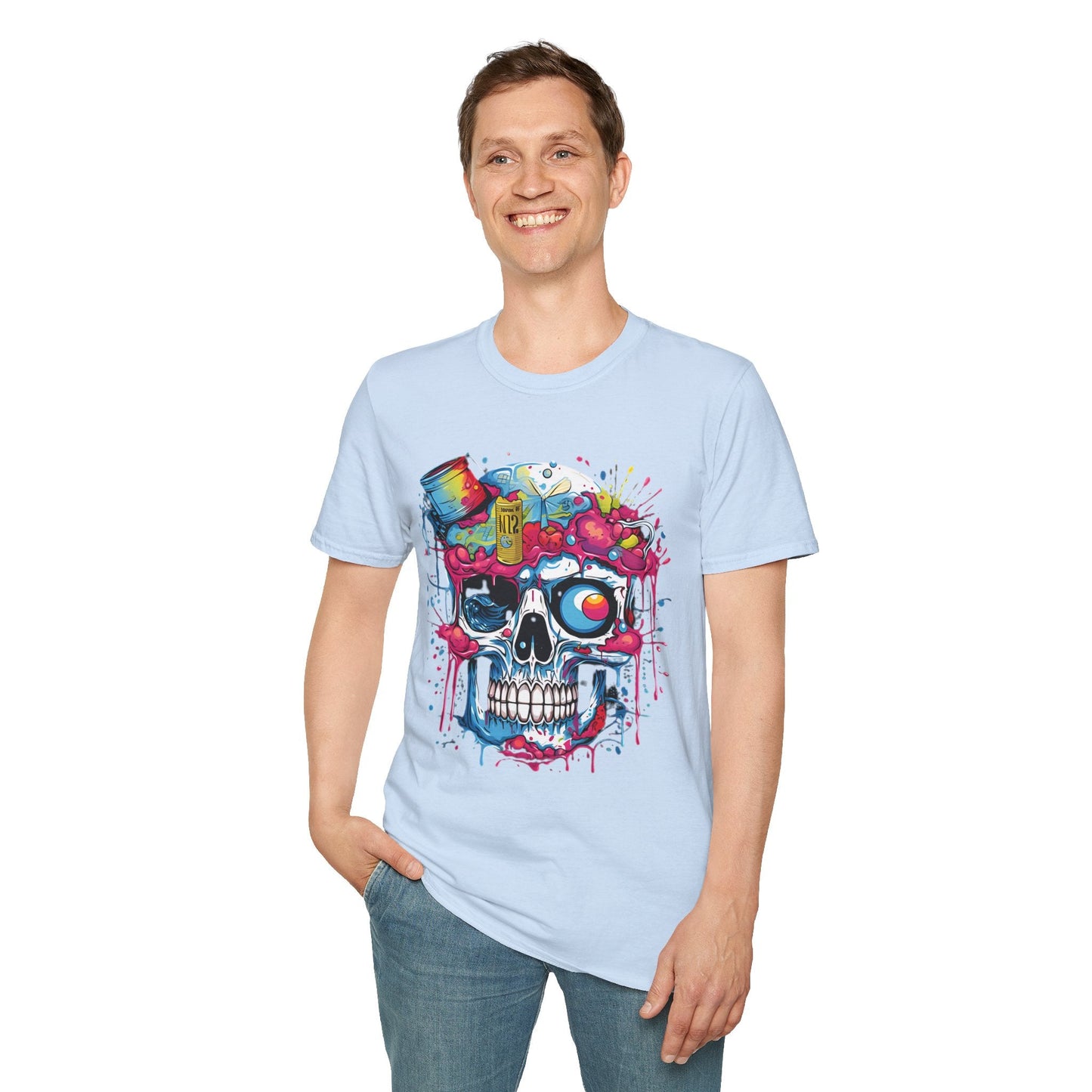 Skull Graphic Unisex Cotton T-shirt with Skeleton Artwork Design 26