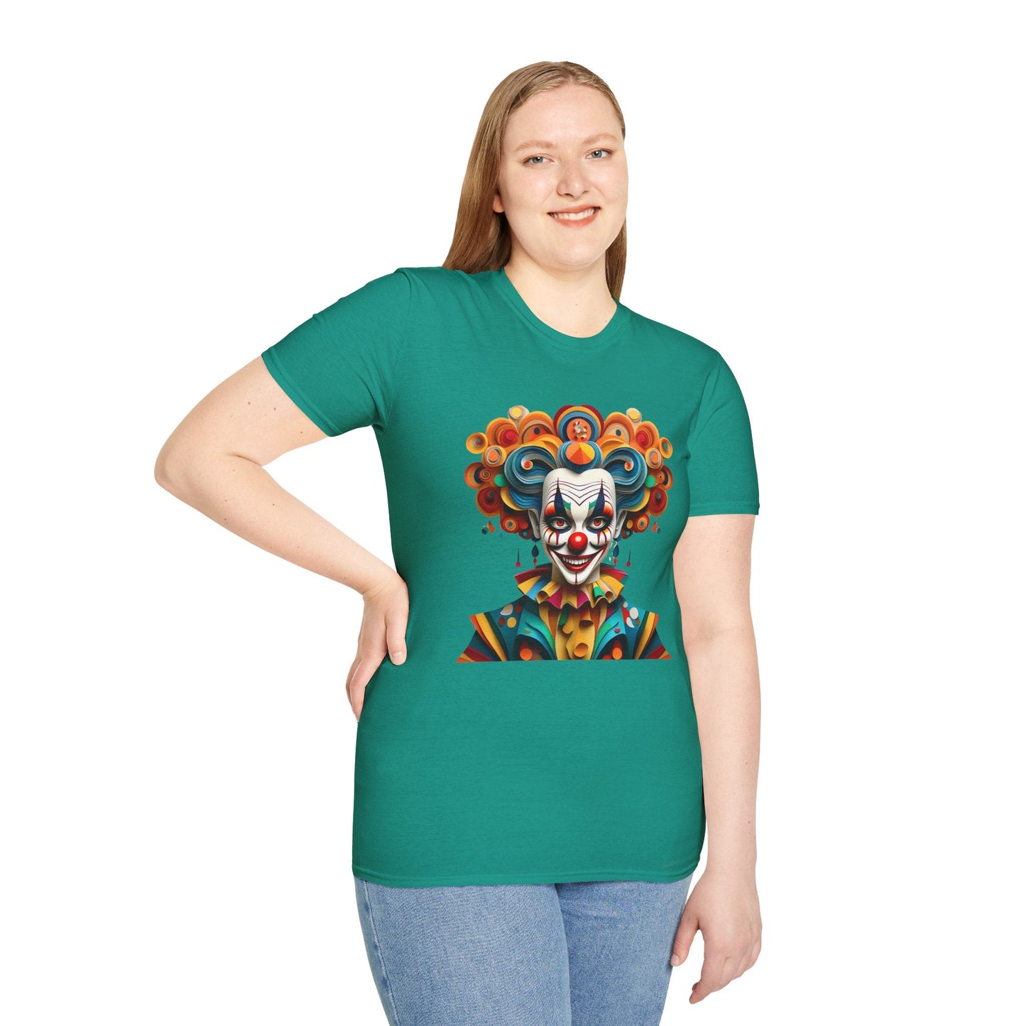 Unisex Clown T Shirt Funny Man Circus Shirt Softstyle Gildan 64000 Short Sleeve Tee