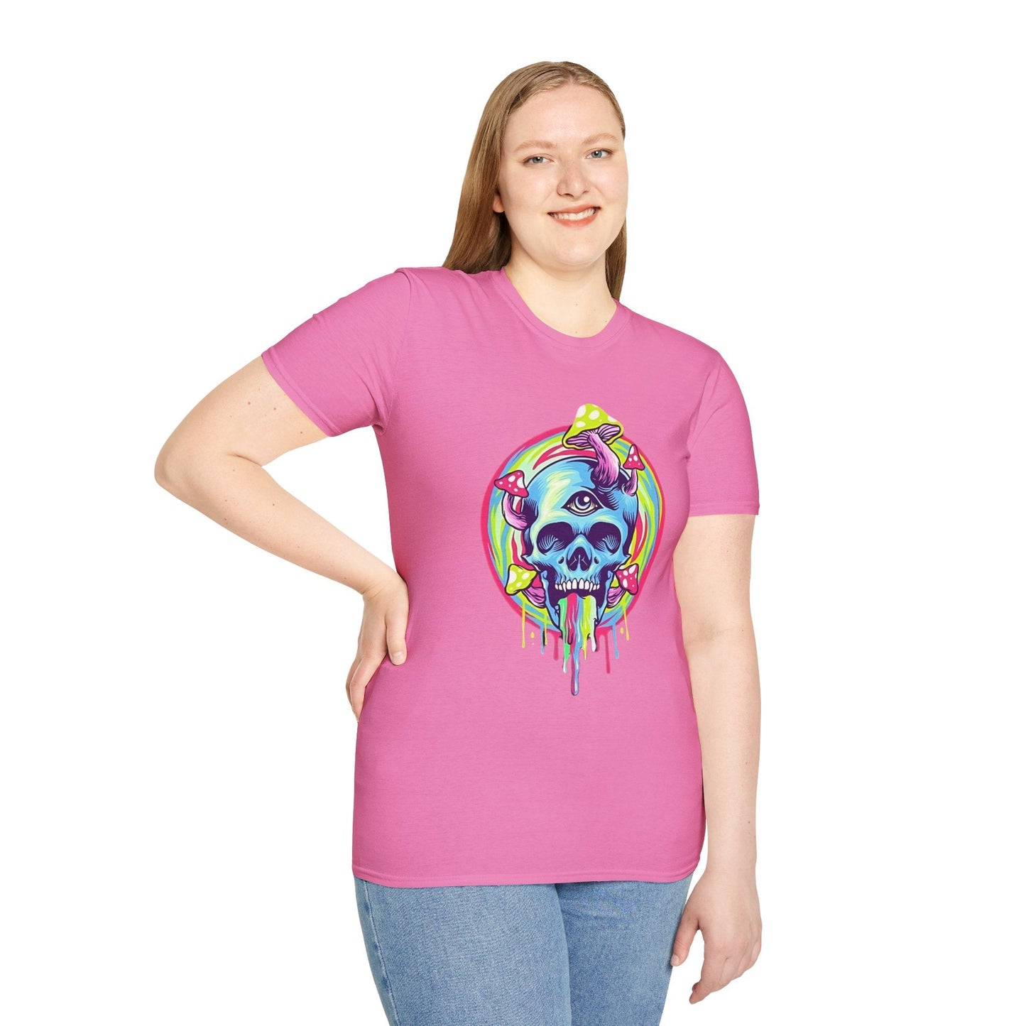 Unisex Skull Tee Shirt With Skeleton Design Cotton Softstyle 64000 T Shirt Premium Cotton Tee