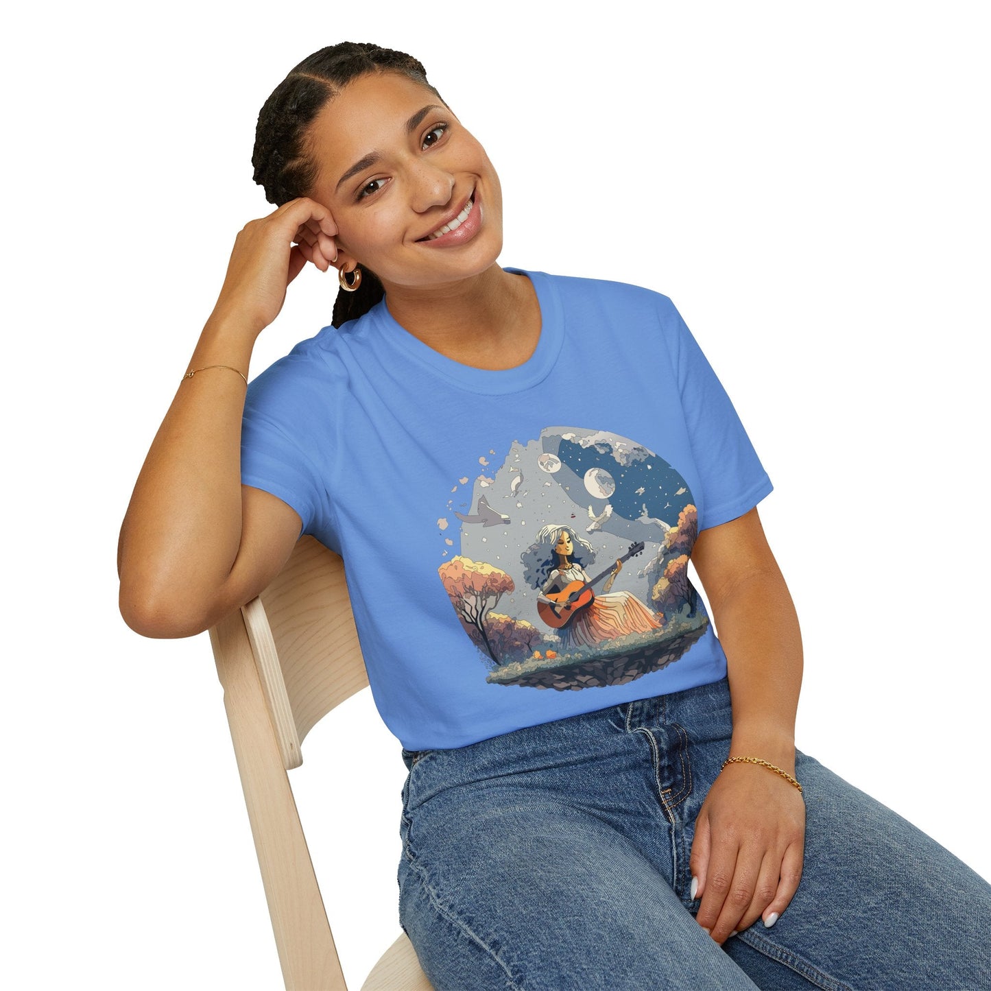 Womens Graphic T Shirt Art Design Tee Unisex Softstyle Cotton Shirt Everyday Comfort Durable Wear
