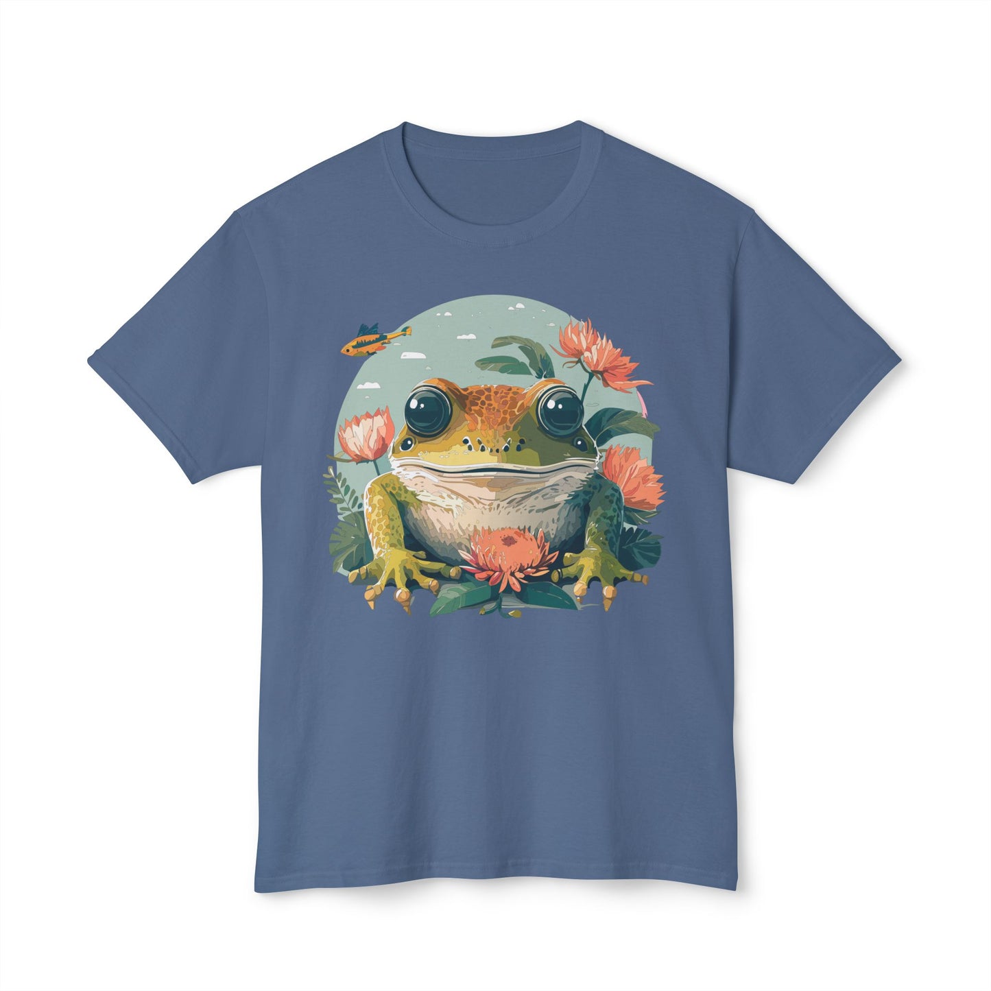 Frog T-Shirt, Vintage Frog Tee, Floral Tees, Frog Art Design Shirt, Tee Shirt with Frog 1