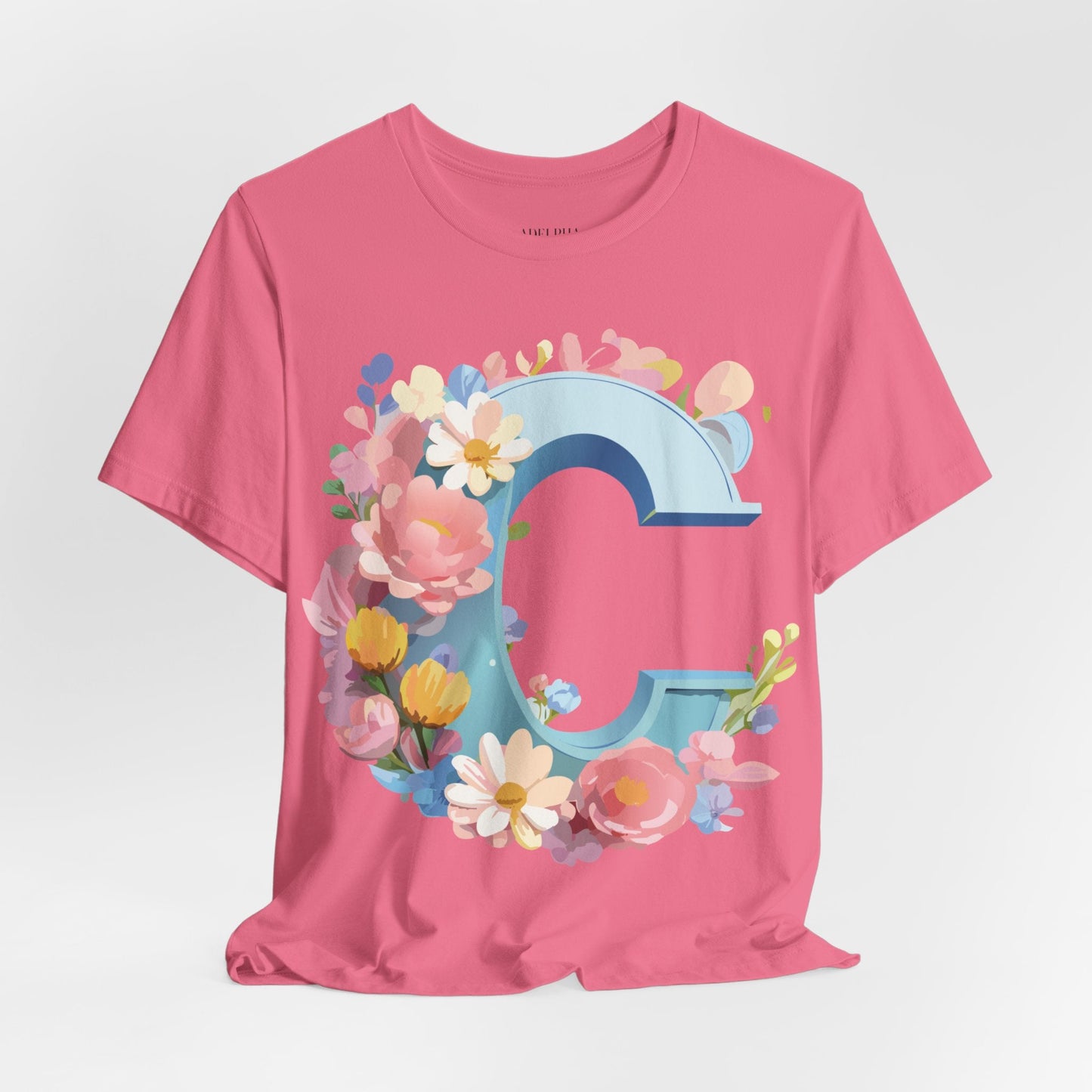 Letter C Shirt Graphic Tee Unisex Short Sleeve Vintage Art Adelpha Premium Quality