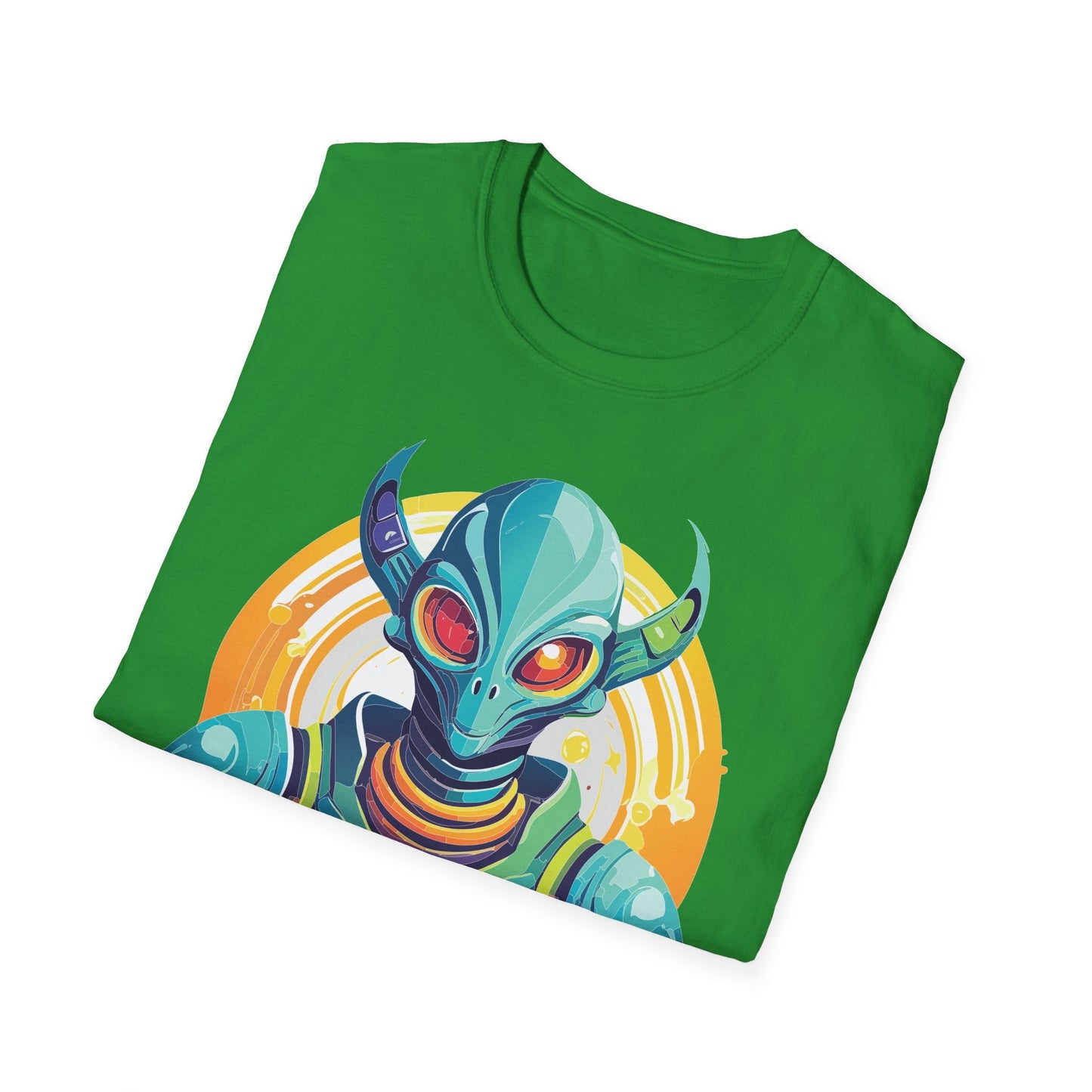 Alien T Shirt Cosmos Design Unisex Softstyle Cotton Tee With Aliens Art Graphic Print