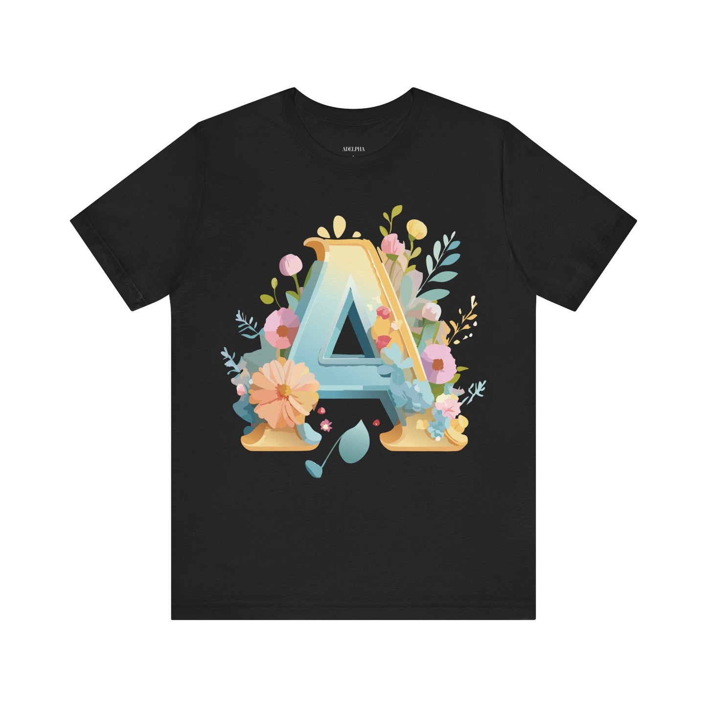 Letter A Shirt Graphic Tee Unisex Jersey Short Sleeve Adelpha Vintage Inspired Art Design