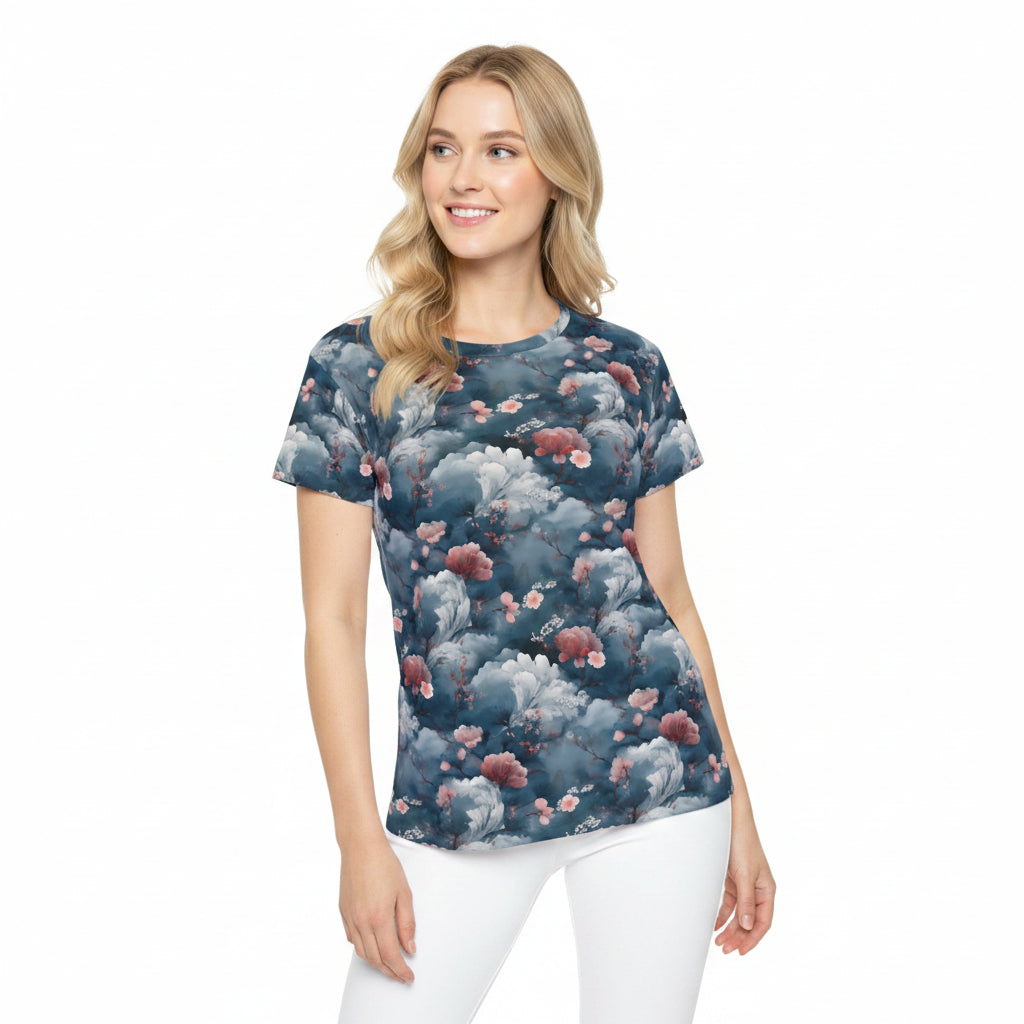 Women Poly Shirt with Floral Print F335