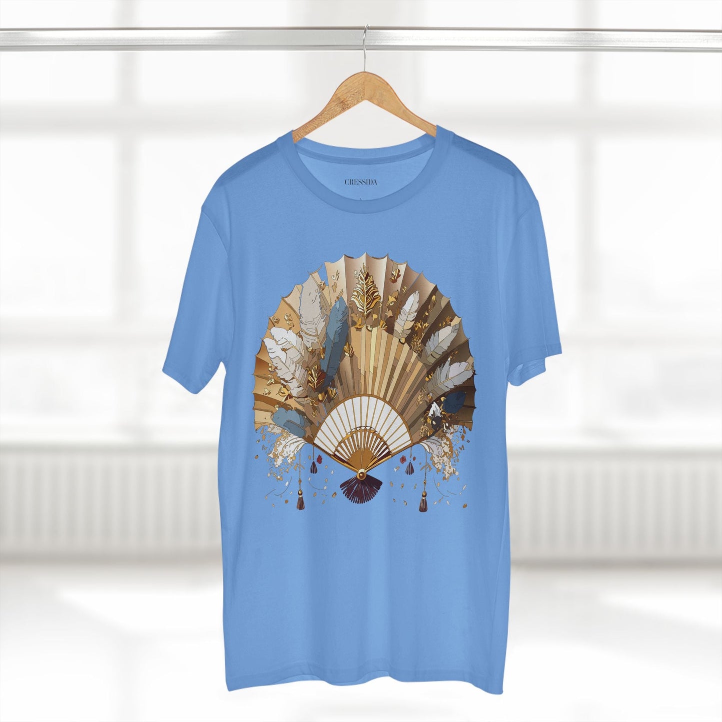 Antique Fan Graphic Design T-Shirt Unisex 100 Cotton Floral Carnival Artwork Tee 8