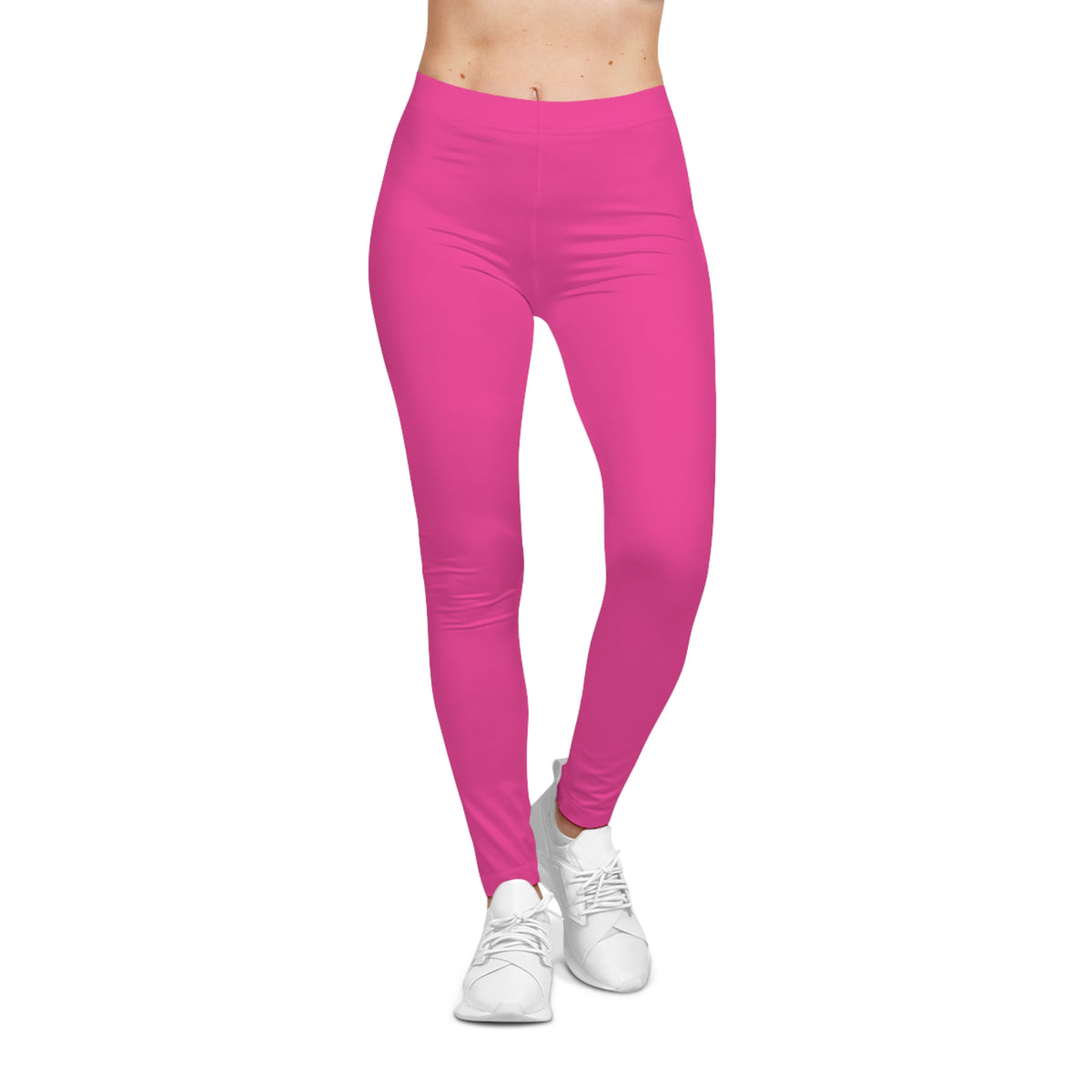 Dragonfruit Pink Color Women's Poly-Span Casual Leggings XS-2XL