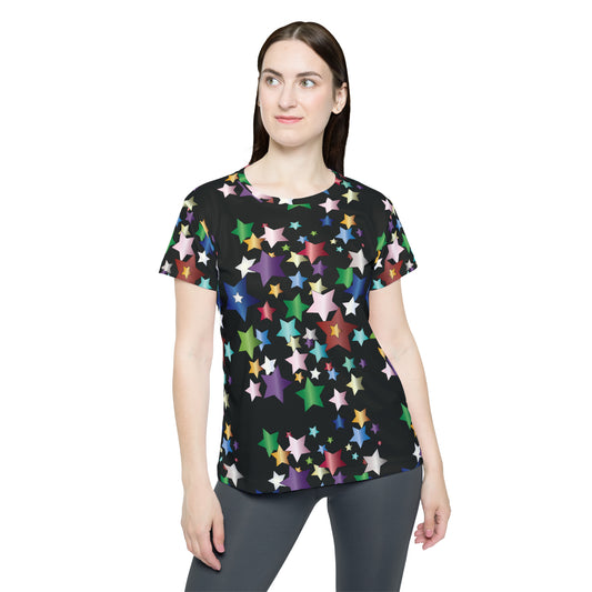 Poly Jersey Tee Shirt with abstract prints