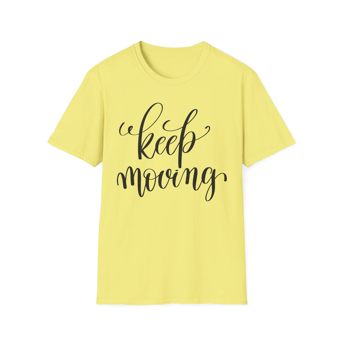Keep Moving T-Shirt Unisex Cotton Short Sleeves Inspirational Script Workout Tee
